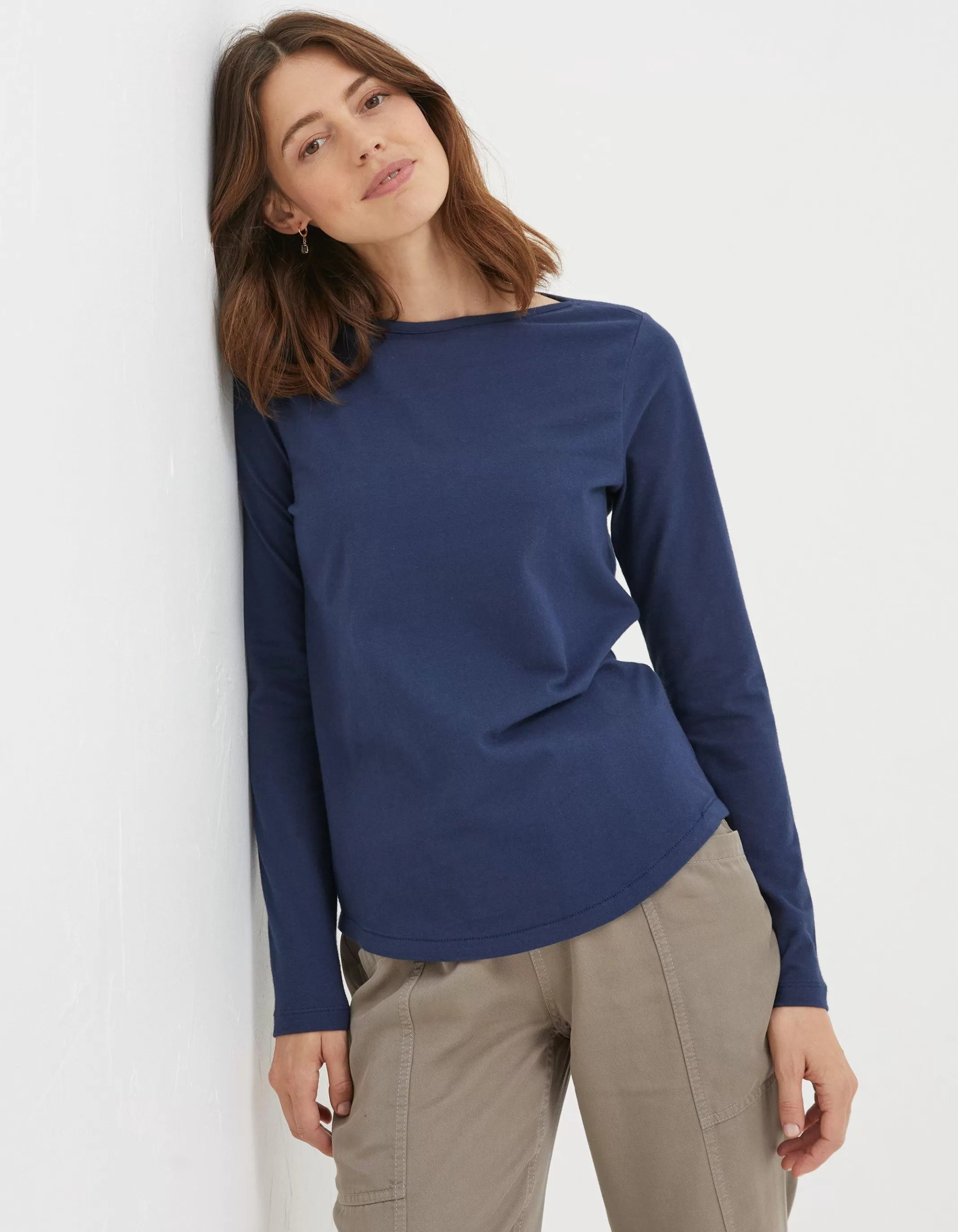 Fashion FatFace Organic Cotton Bree Tee Navy