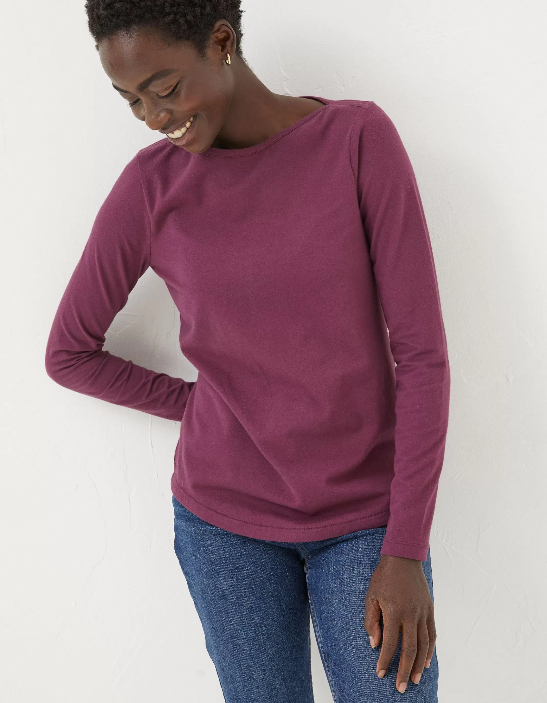 Outlet FatFace Organic Cotton Bree Tee Burgundy