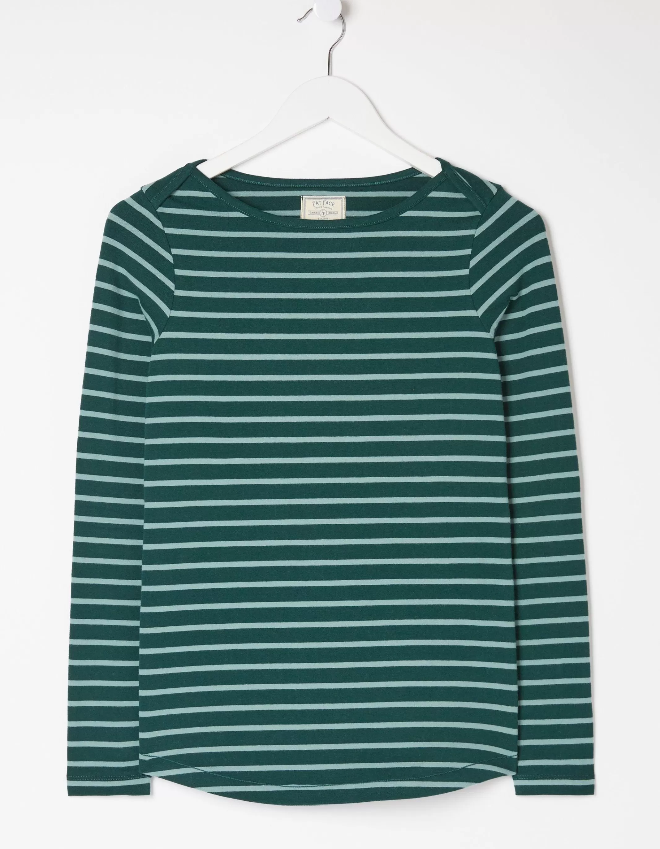 Best Sale FatFace Organic Cotton Breton T Shirt Dark Green