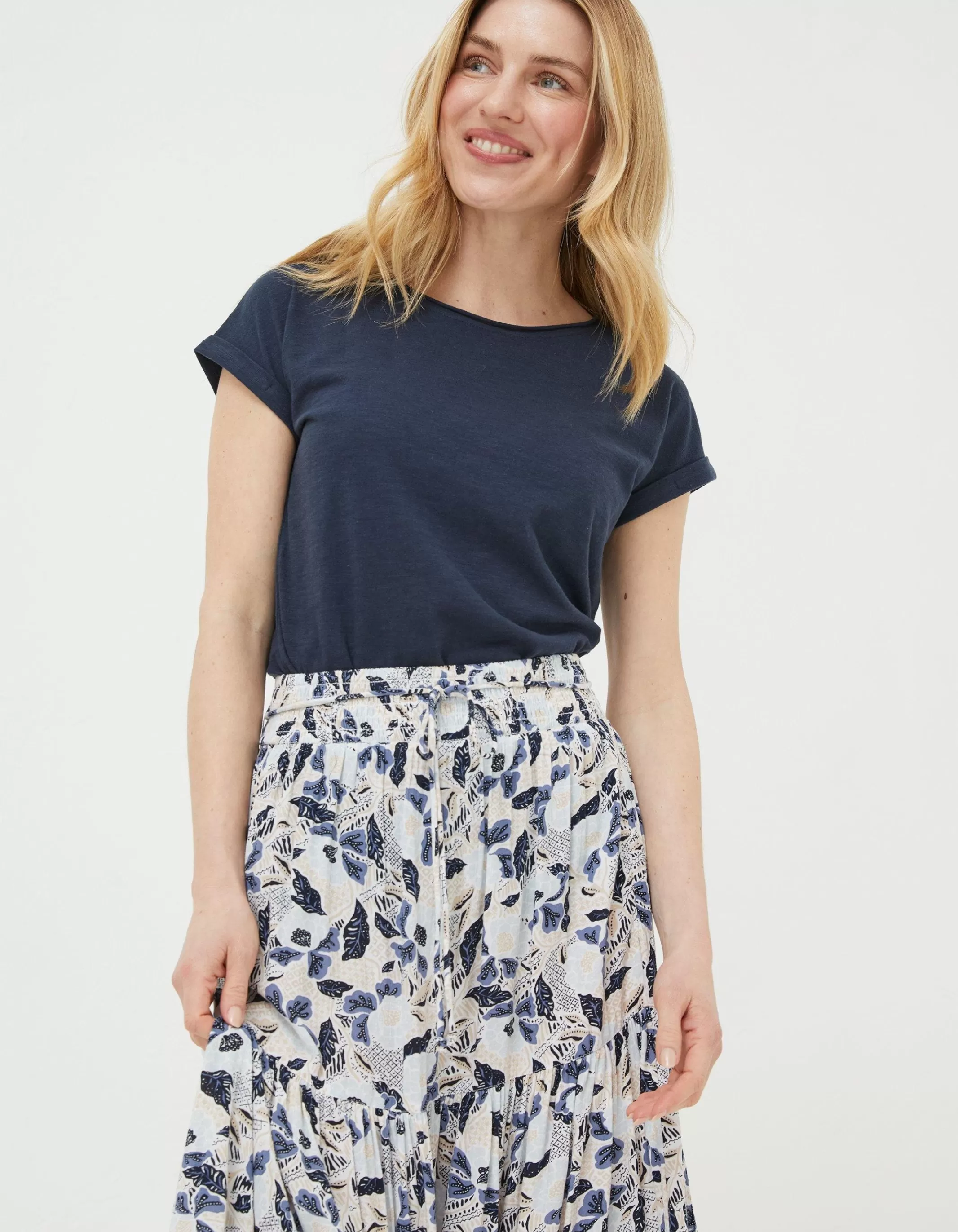 Best Sale FatFace Organic Cotton Ivy T Shirt Navy