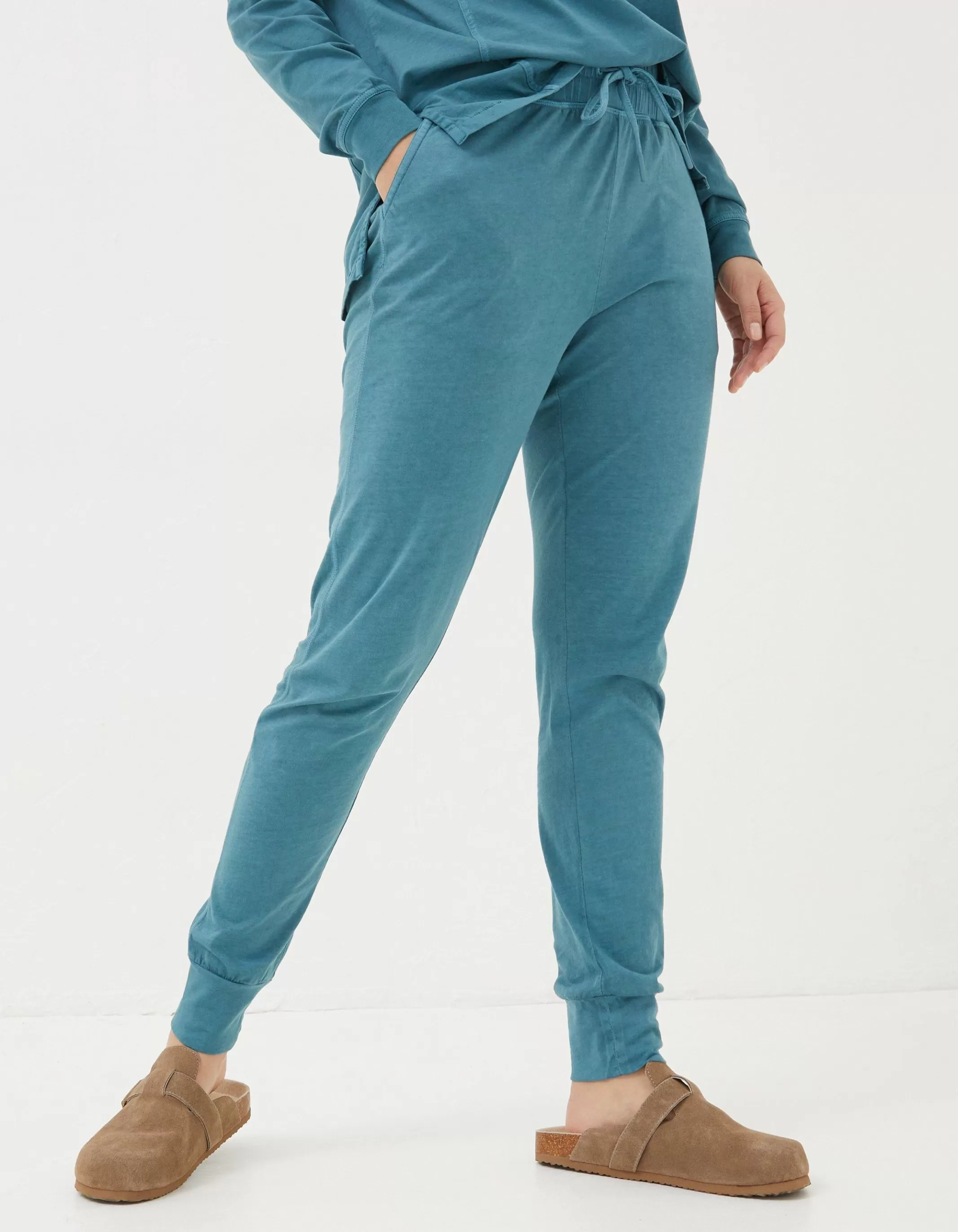 Cheap FatFace Organic Cotton Ottilie Jogger Light Teal Blue