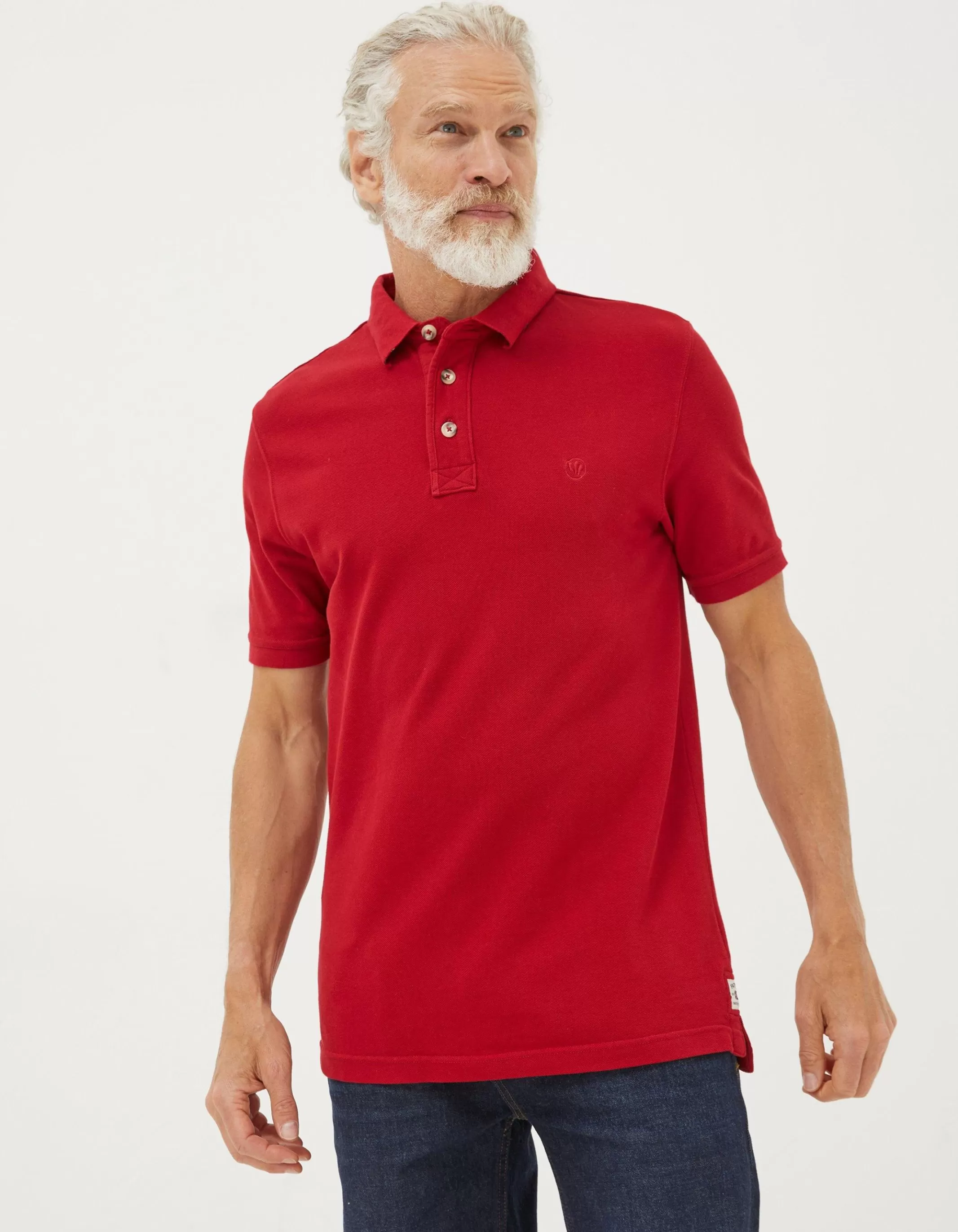 Best FatFace Organic Cotton Pique Polo Bright Red