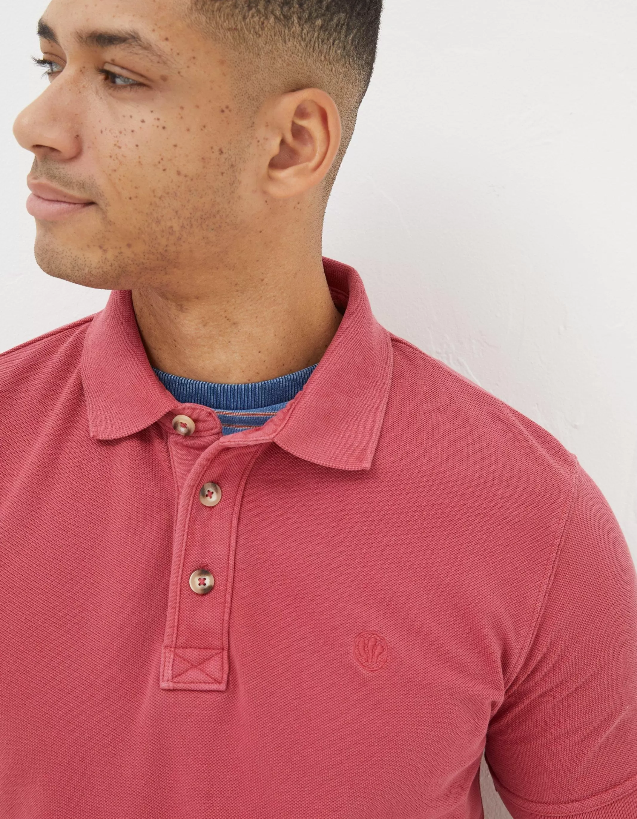 Flash Sale FatFace Organic Cotton Pique Polo Pink