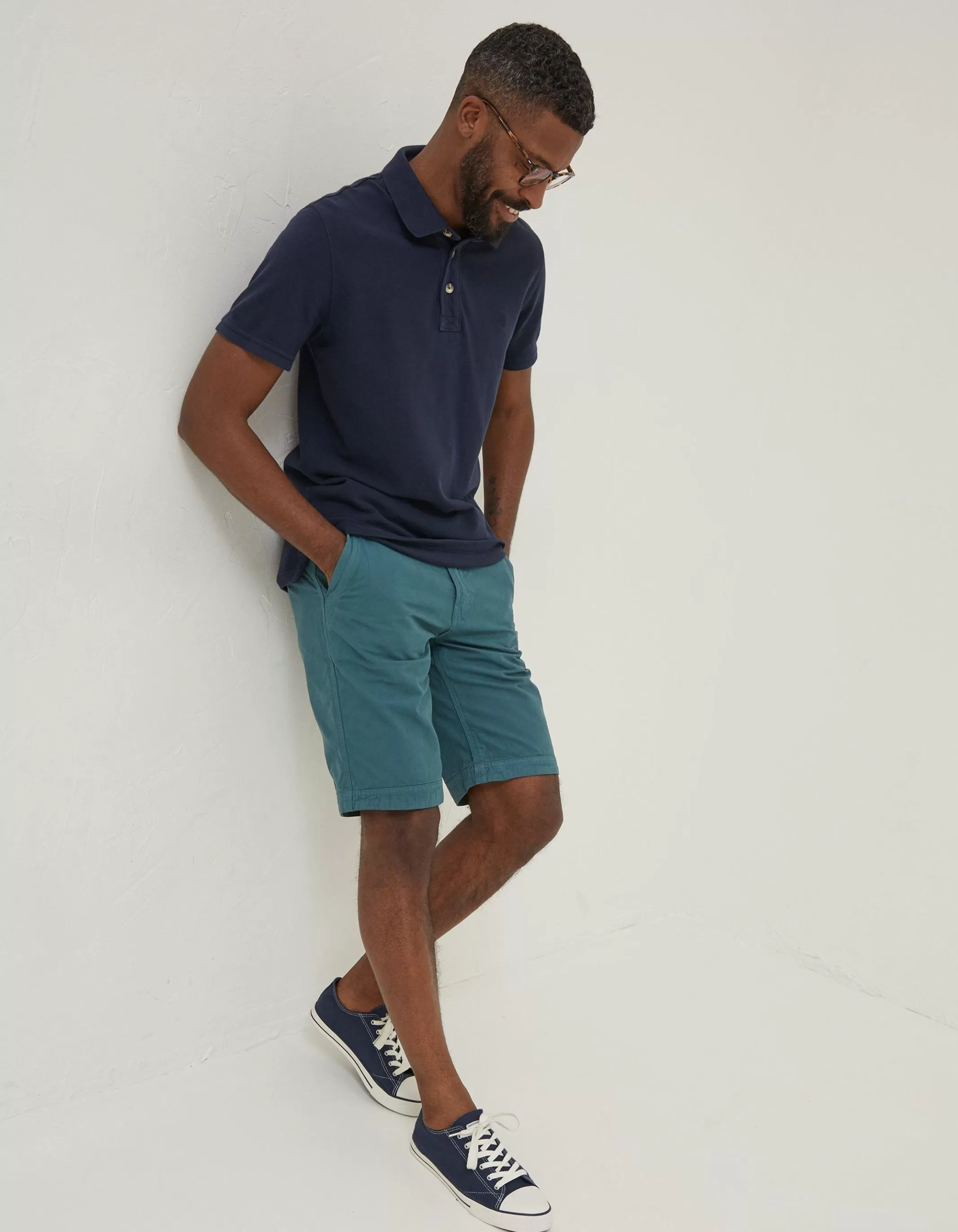 Shop FatFace Organic Cotton Pique Polo Navy