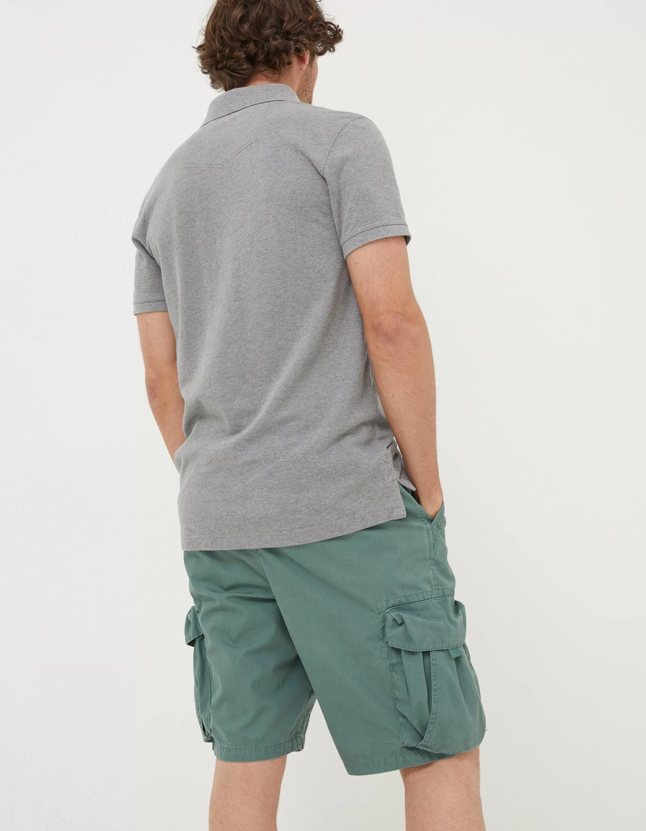 Flash Sale FatFace Organic Cotton Pique Polo Light Grey