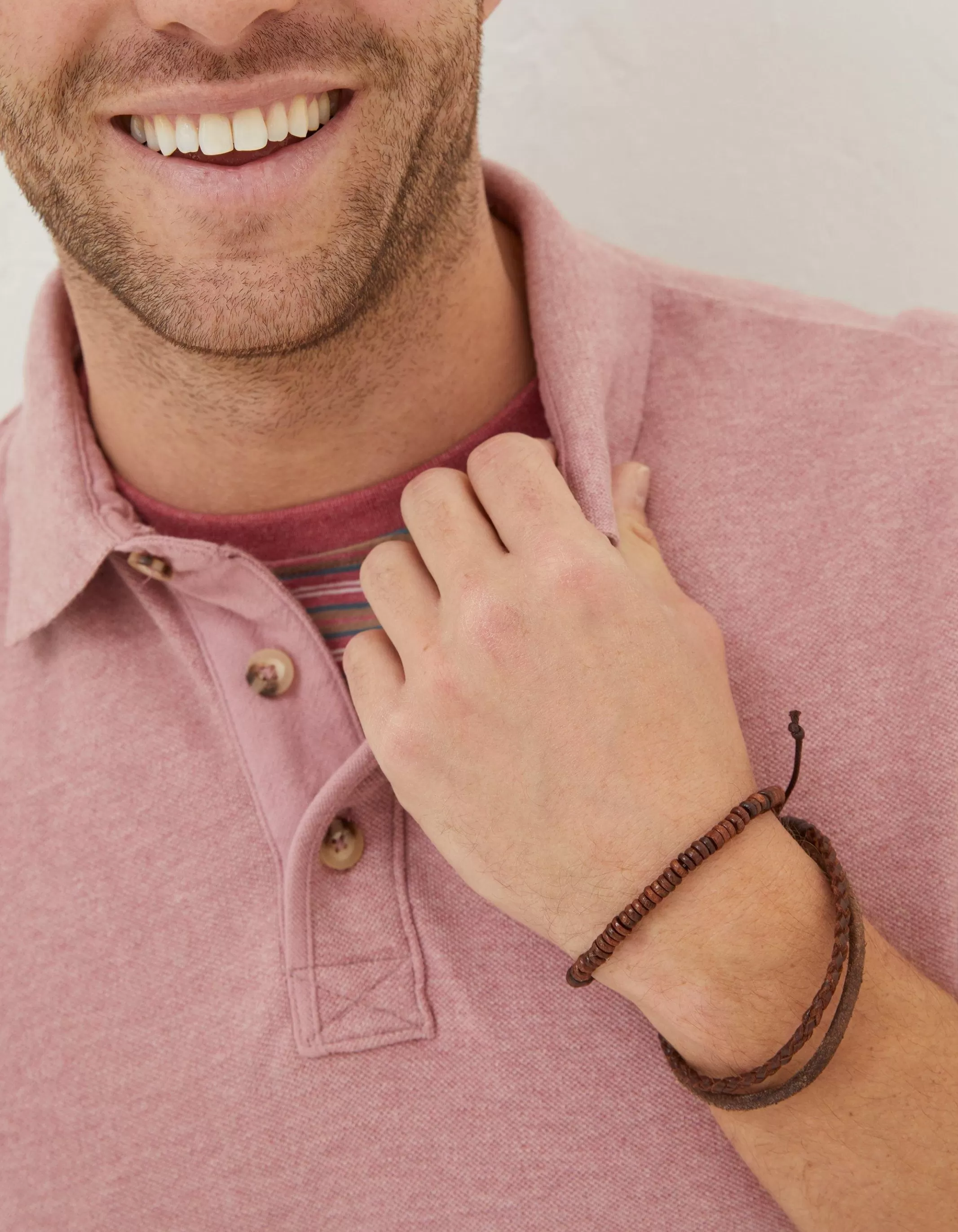 Outlet FatFace Organic Cotton Pique Polo Blush Pink