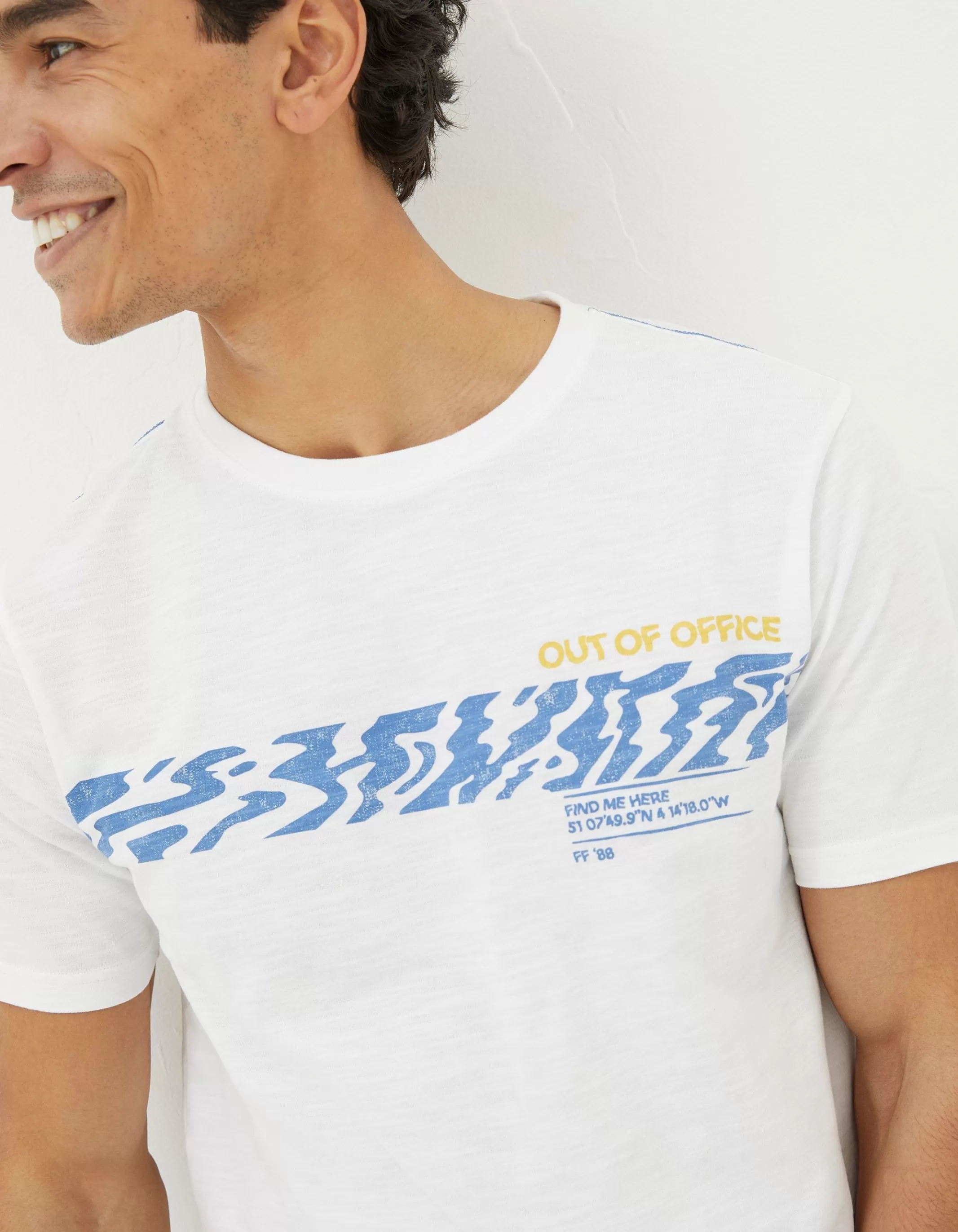 Cheap FatFace Out Of Office T-Shirt White
