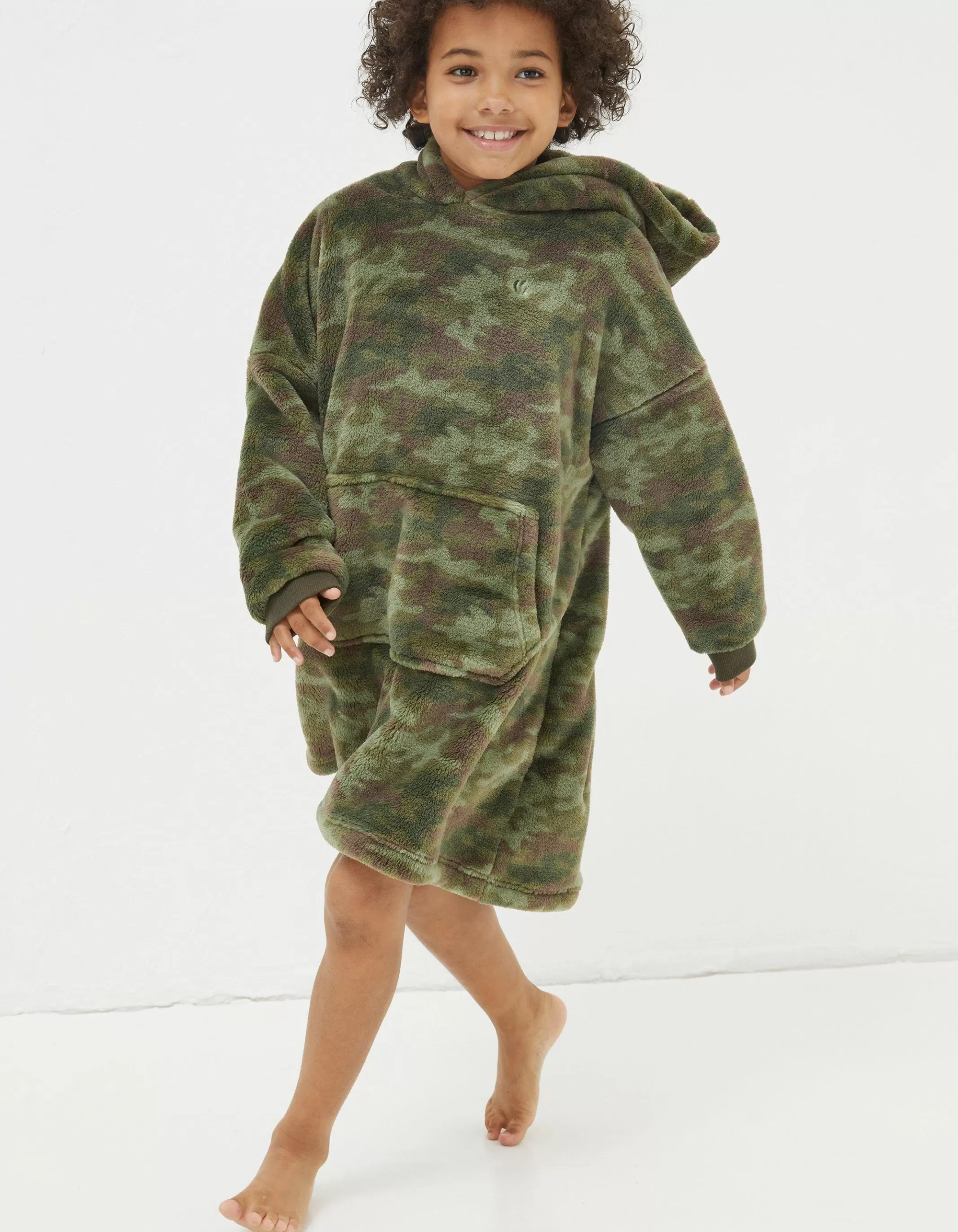 Best FatFace Oversized Camo Hoodie Khaki Green