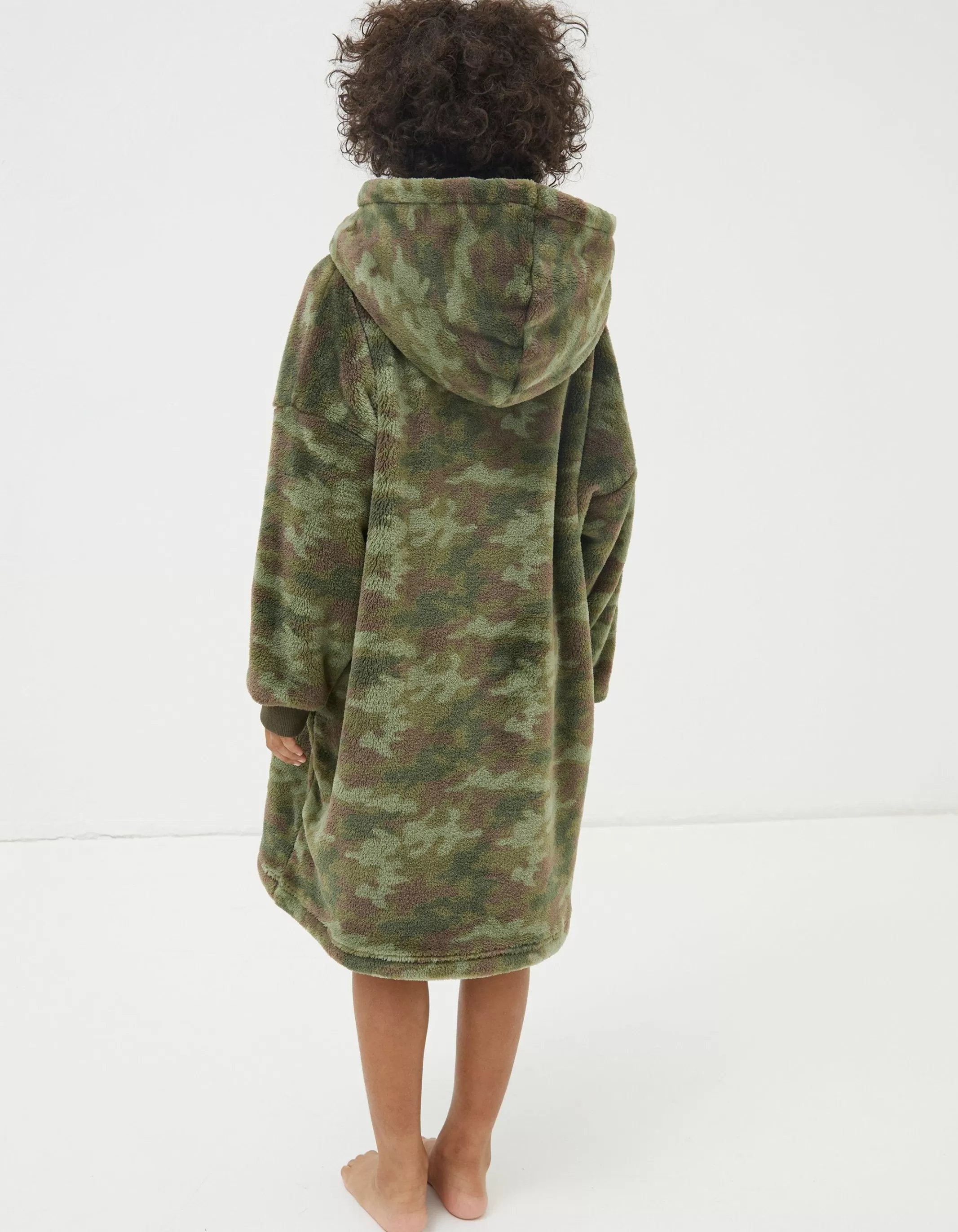 Best FatFace Oversized Camo Hoodie Khaki Green