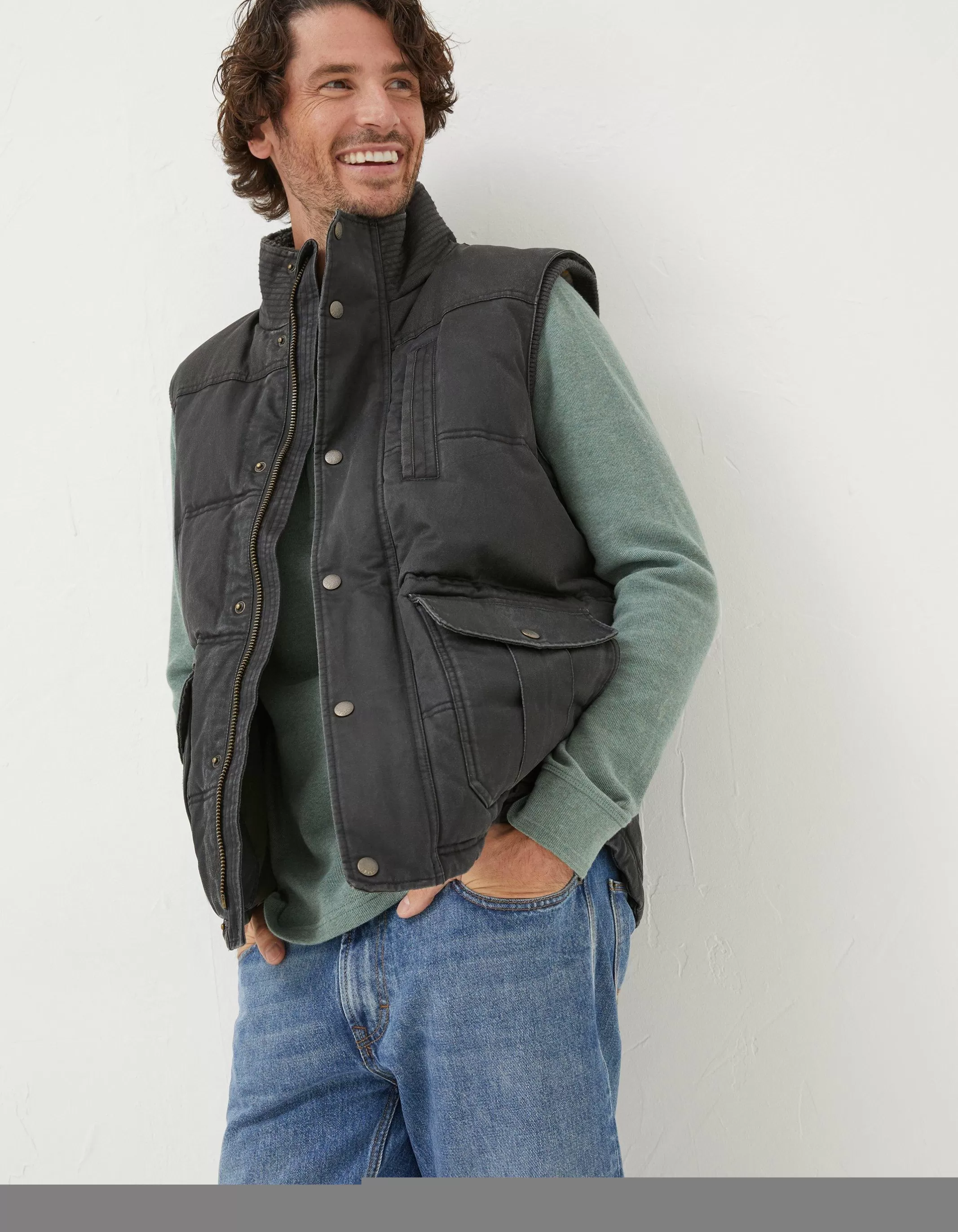 Store FatFace Paignton Gilet Charcoal Grey