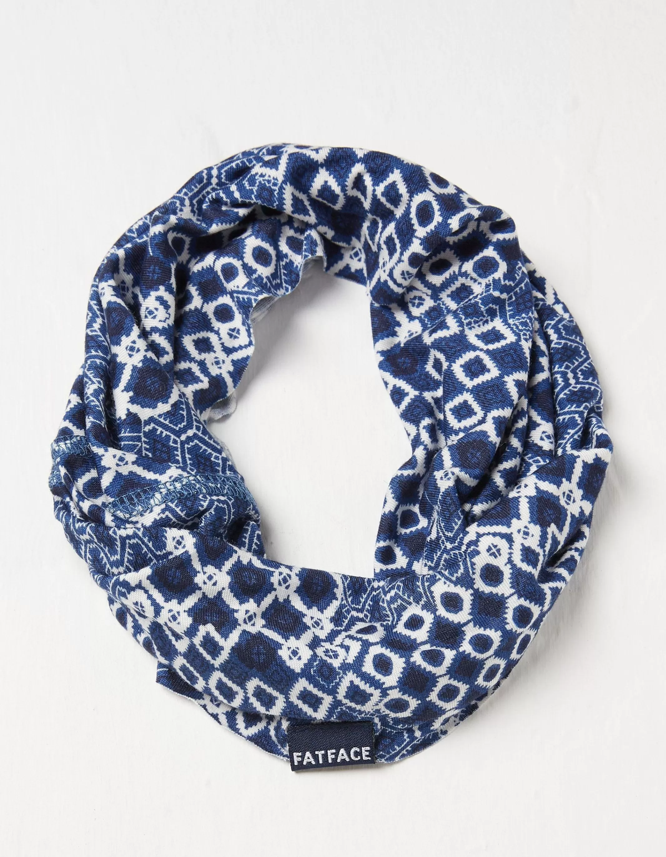 Cheap FatFace Patchwork Geo Multi Snood Navy