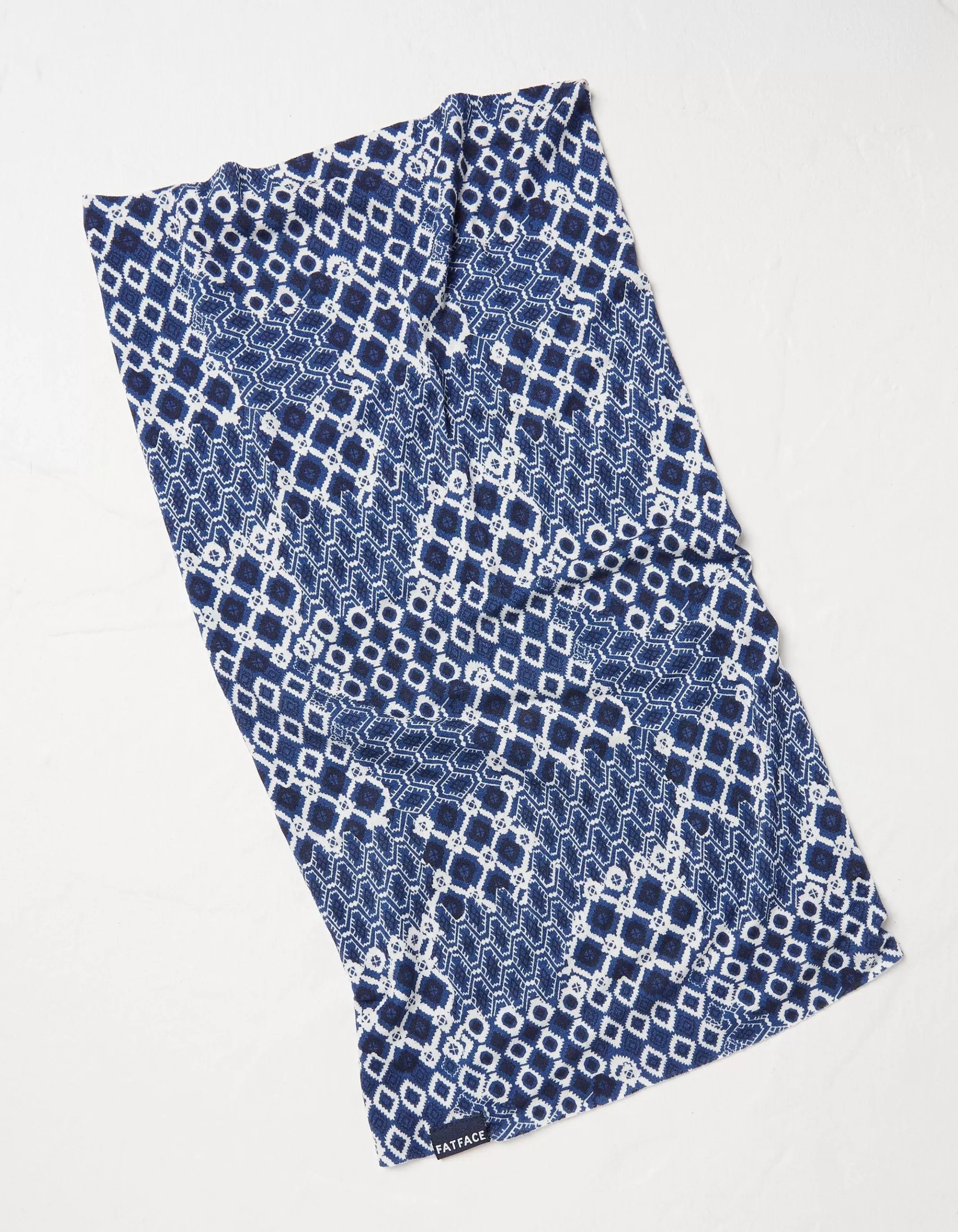 Cheap FatFace Patchwork Geo Multi Snood Navy