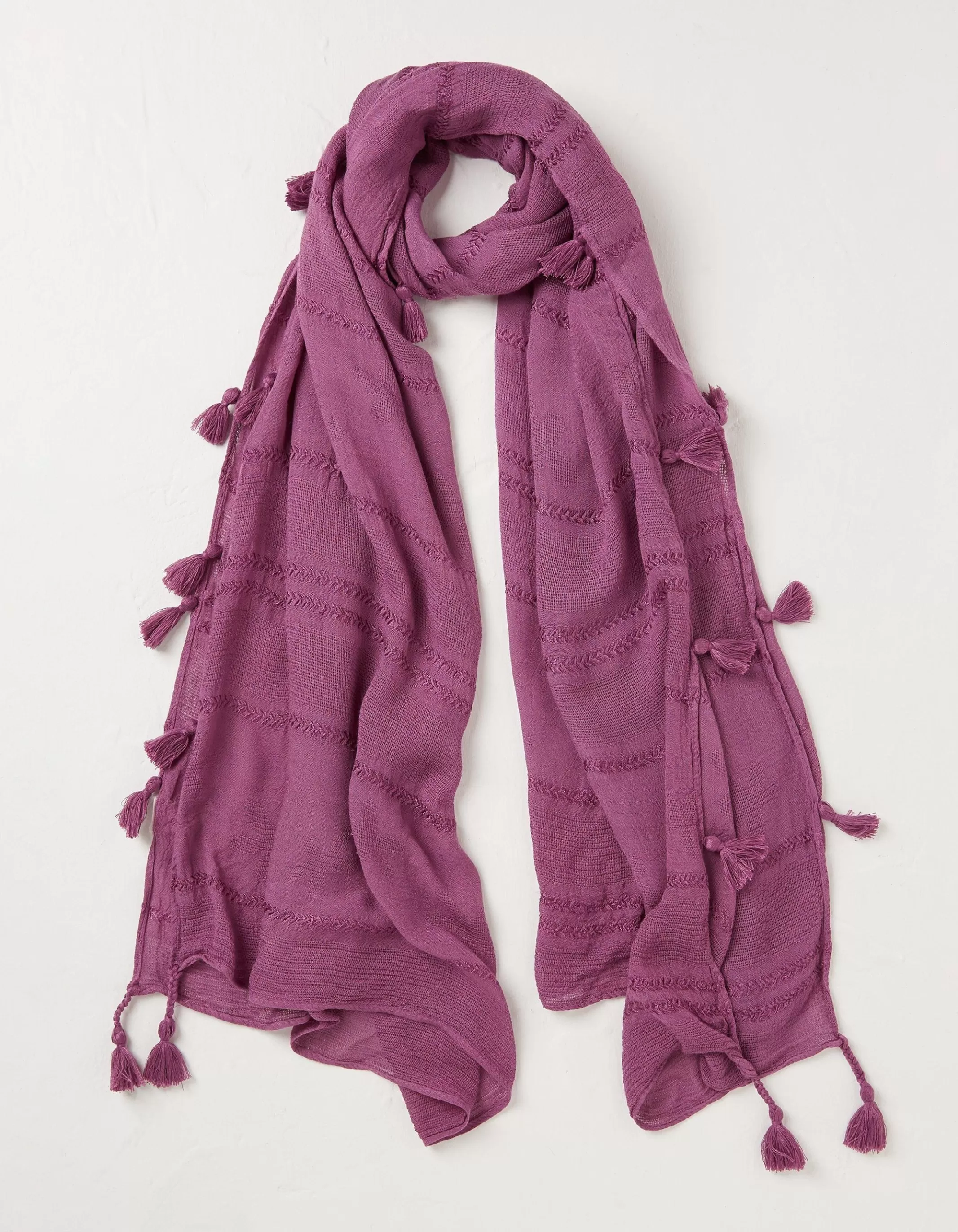 Clearance FatFace Patsy Lightweight Scarf Plum