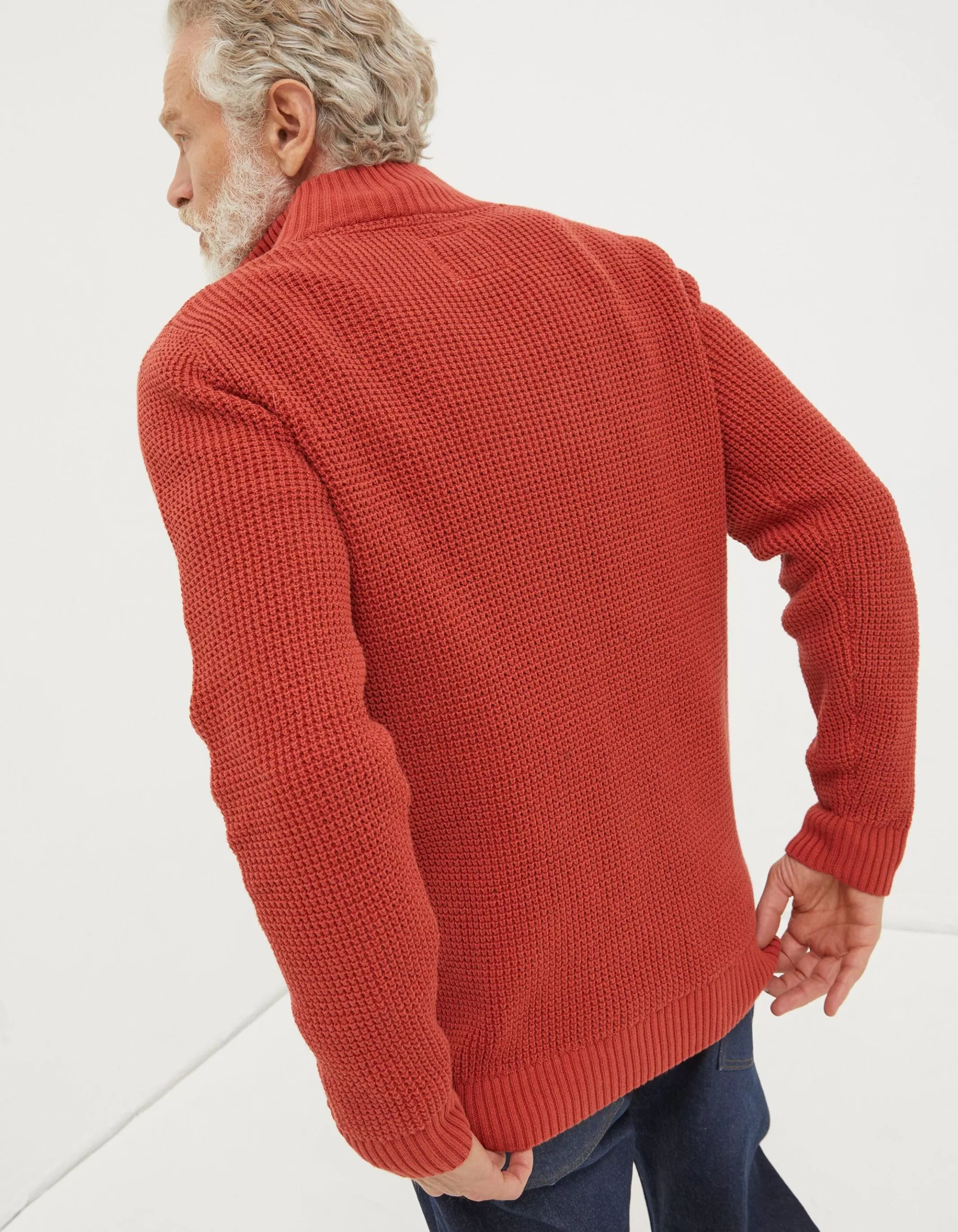 Best FatFace Pembrey Cotton Half Neck Jumper Washed Red