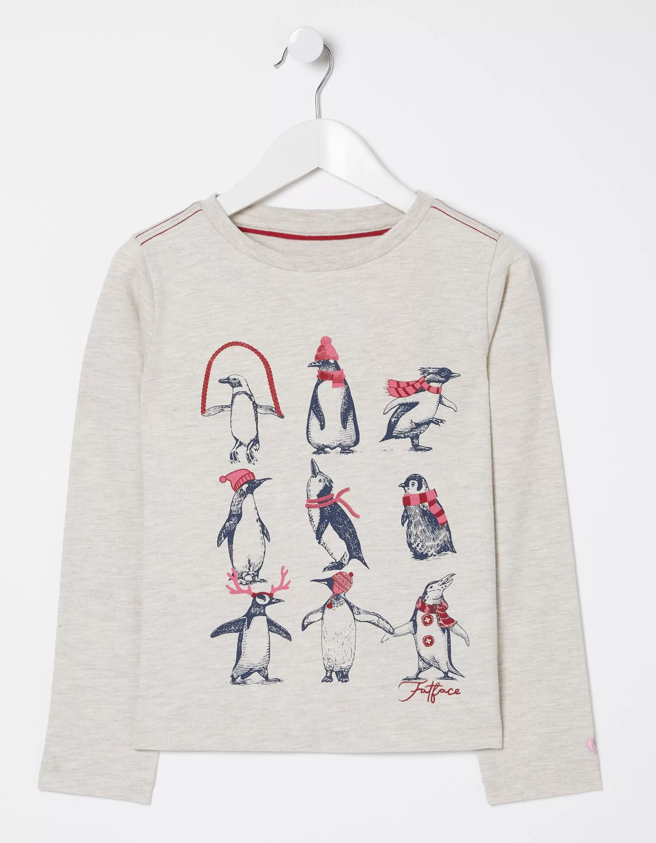 Store FatFace Penguin Graphic T-Shirt Oatmeal Marl