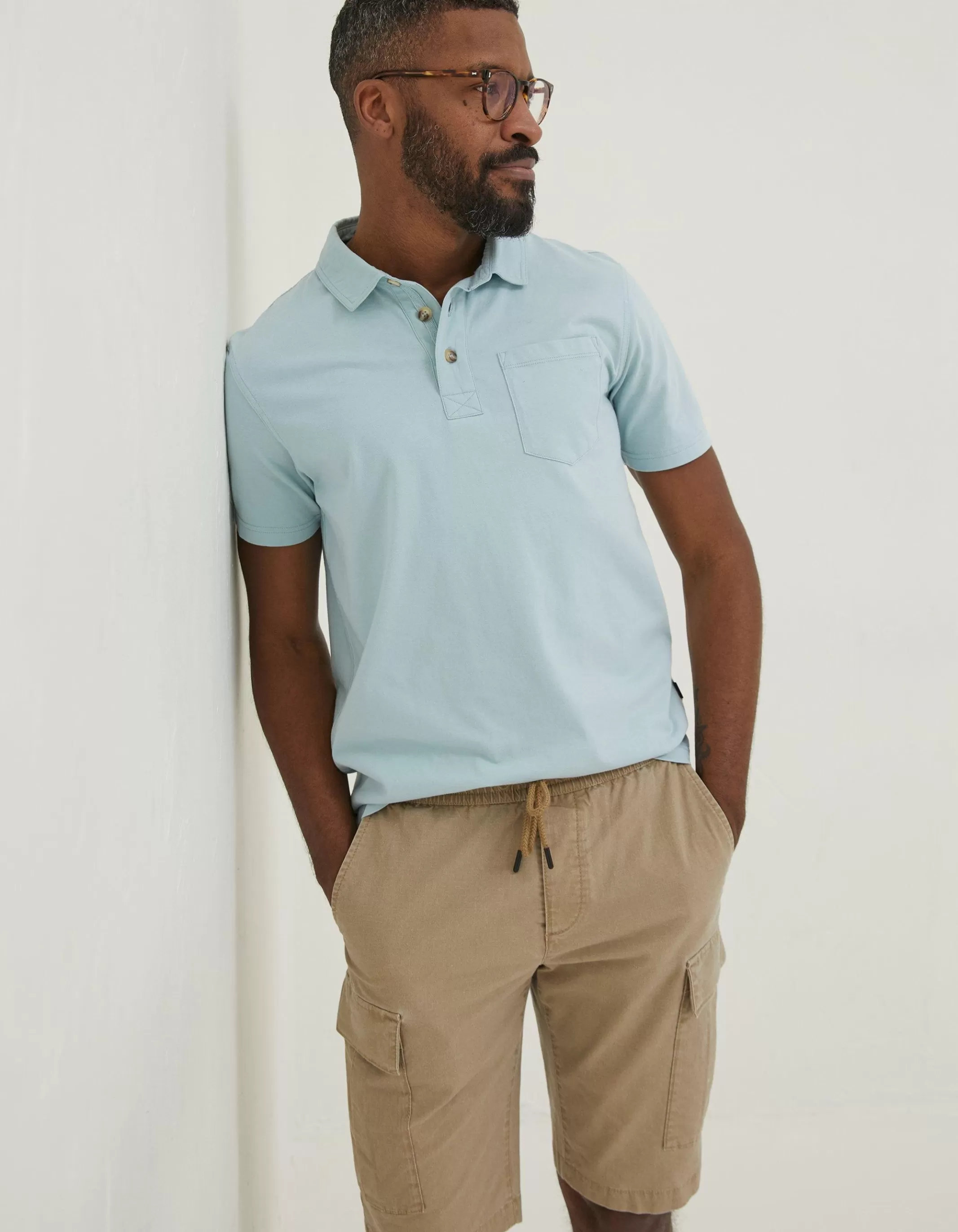 Hot FatFace Perranporth Polo Light Blue