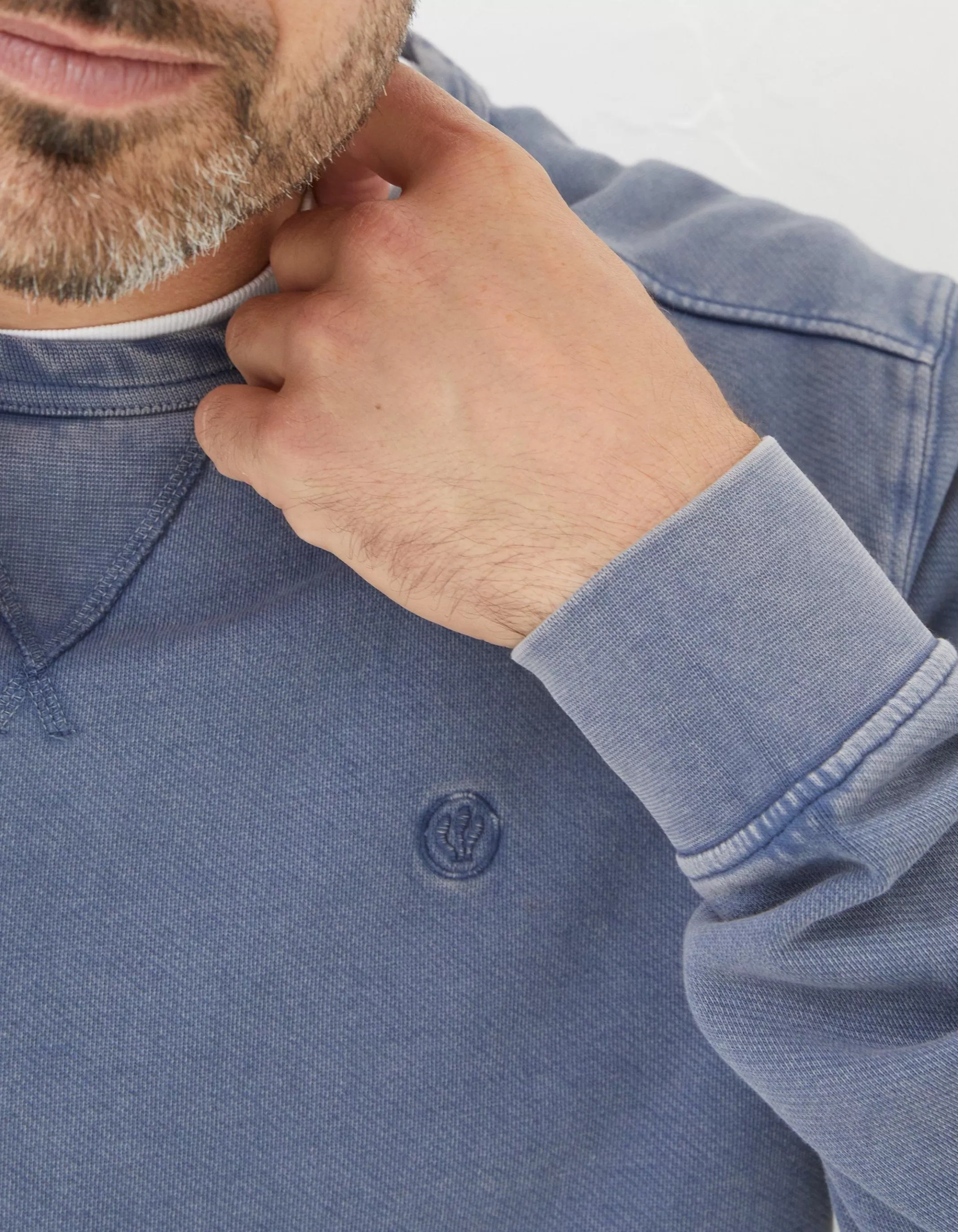 Hot FatFace Petersfield Crew Neck Sweatshirt Dusky Blue