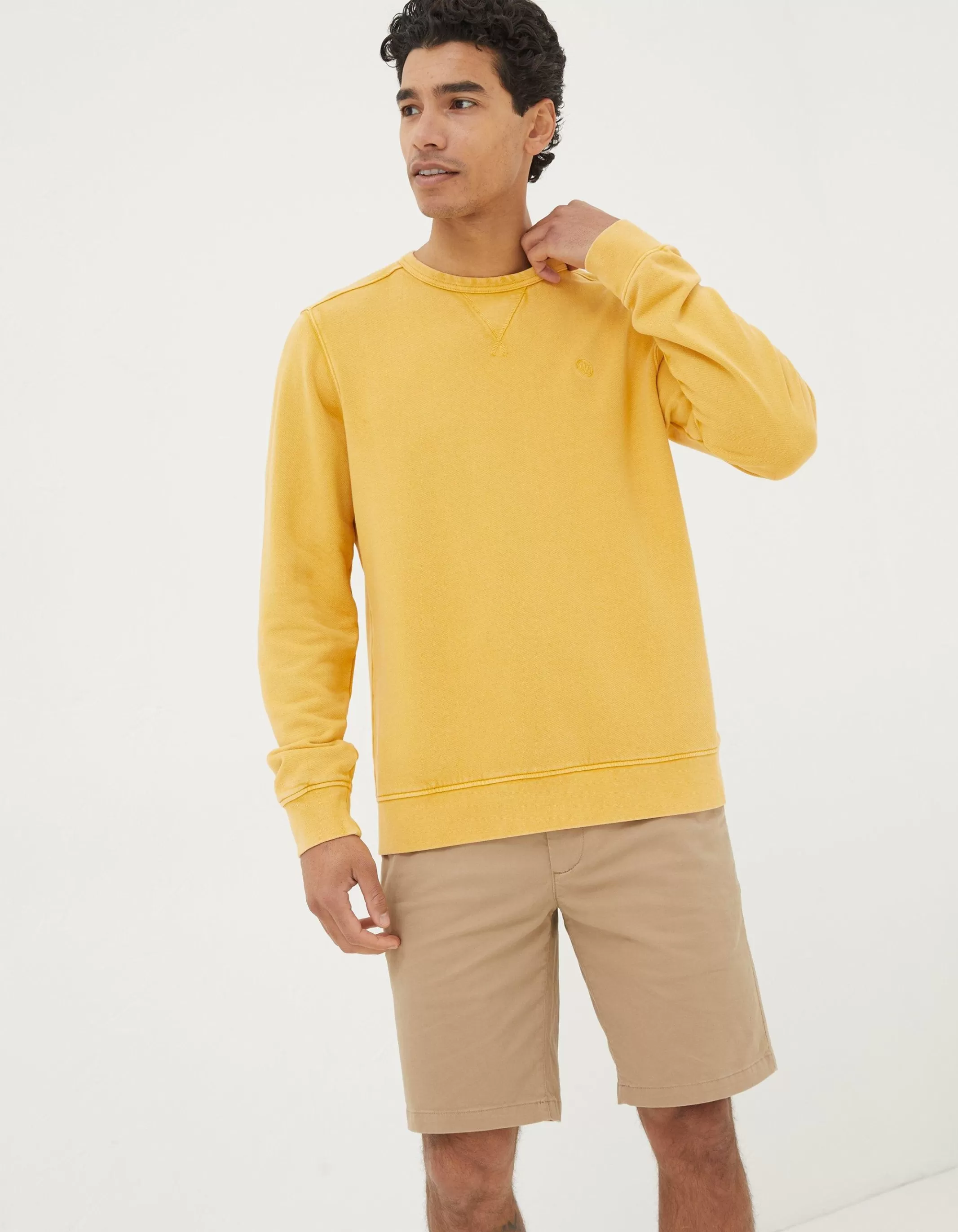 Sale FatFace Petersfield Crew Sweatshirt Yellow