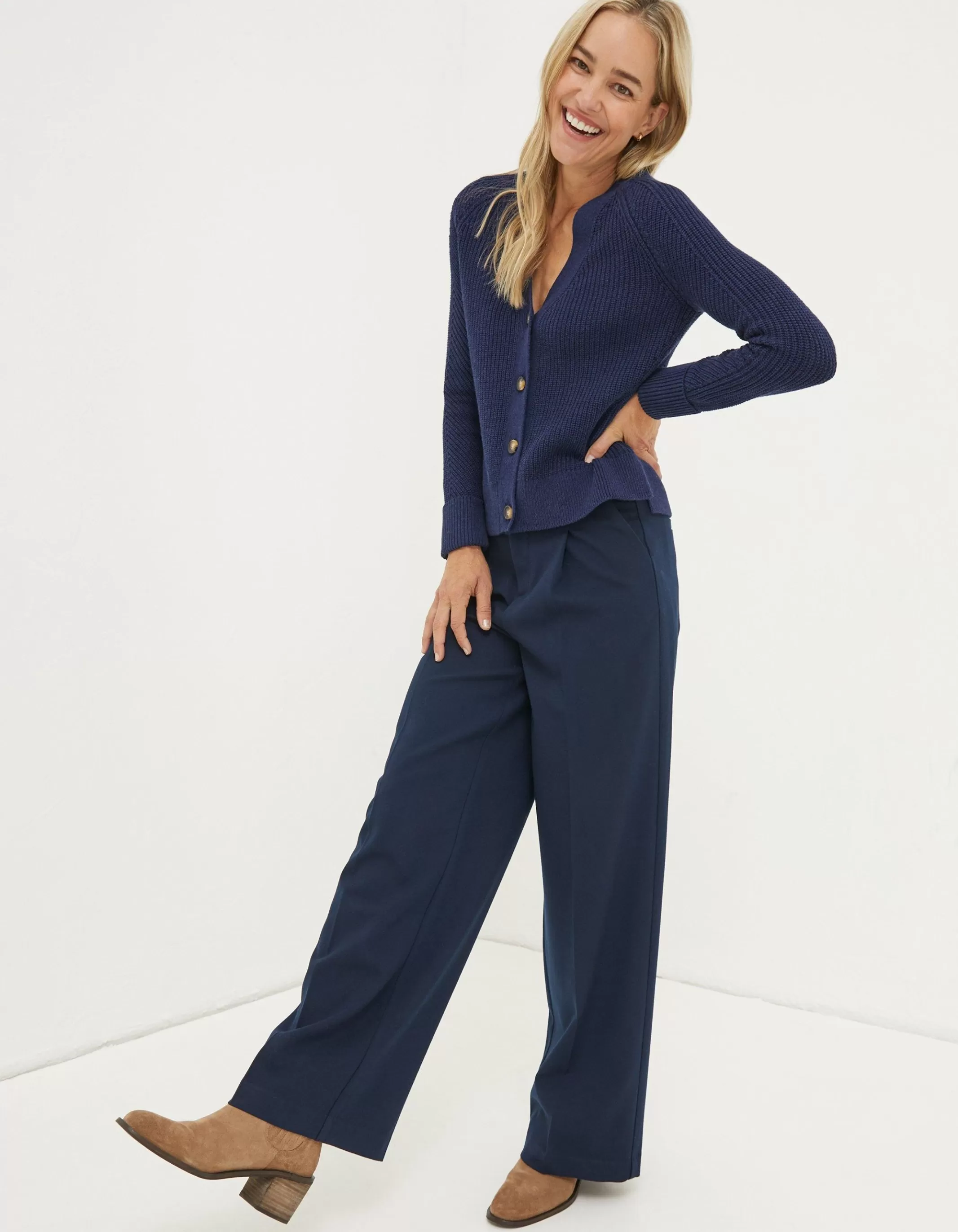 Hot FatFace Piper Herringbone Trouser Navy