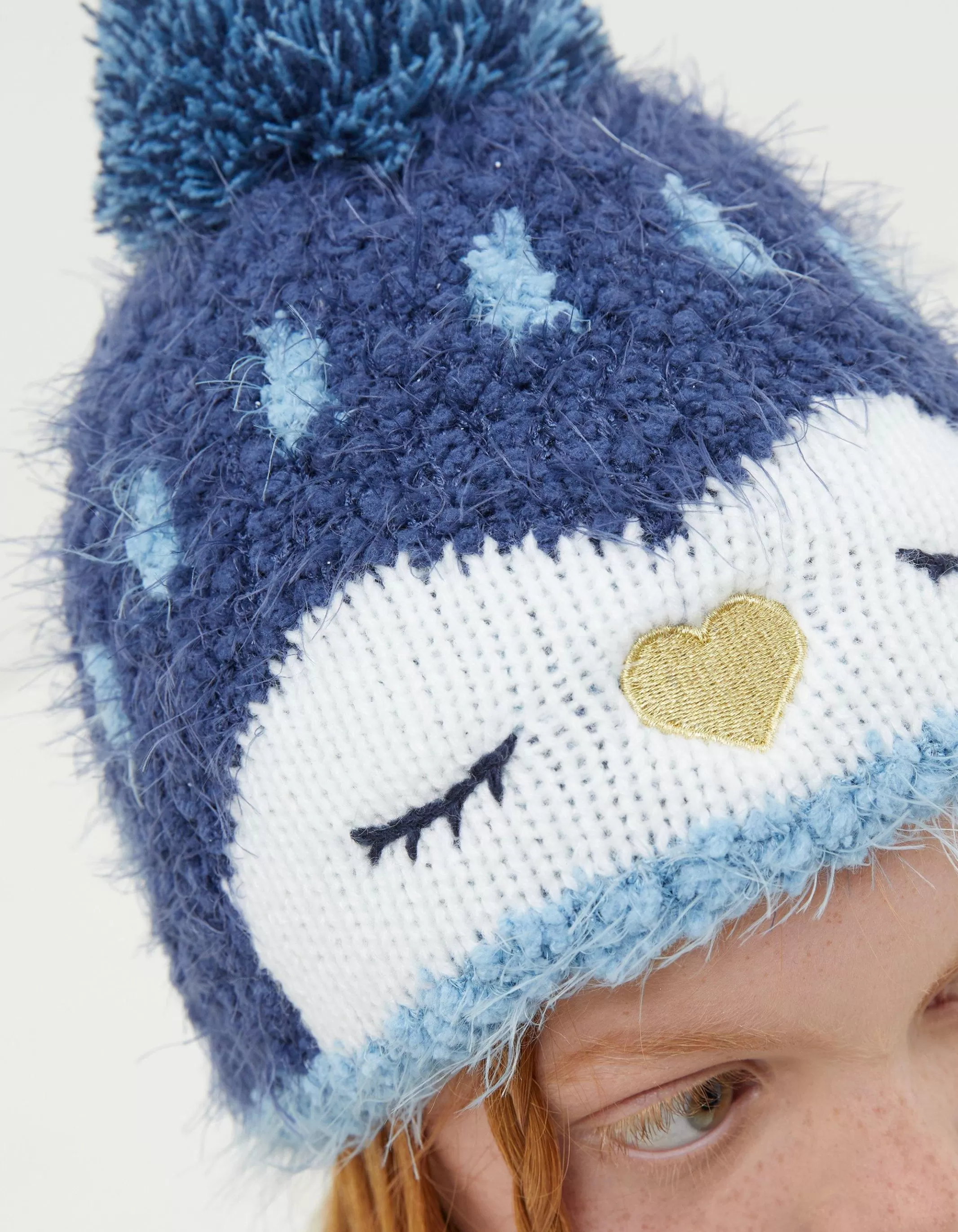 Clearance FatFace Pippa Penguin Beanie Hat Navy