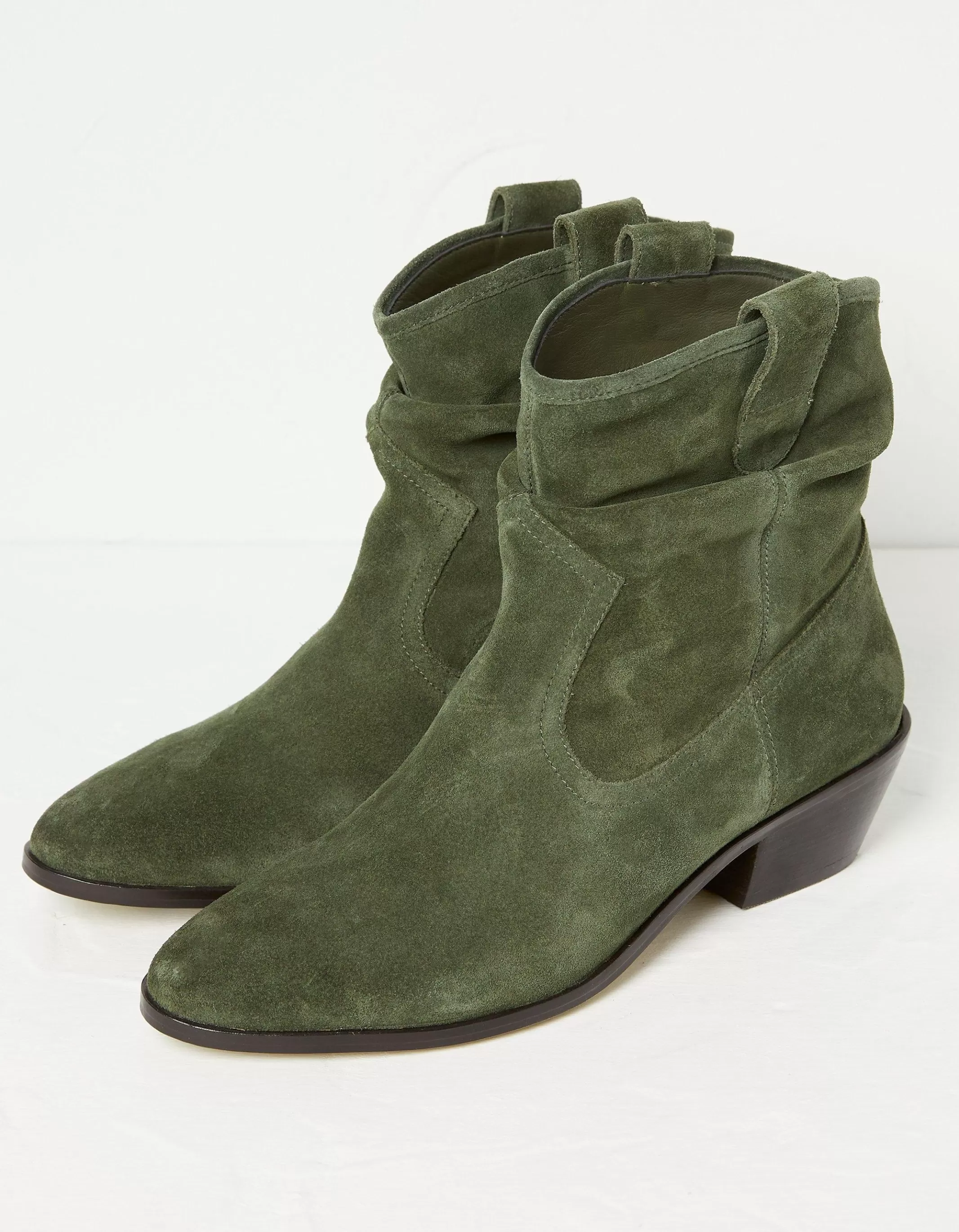 Flash Sale FatFace Polly Western Ankle Slouch Boot Green