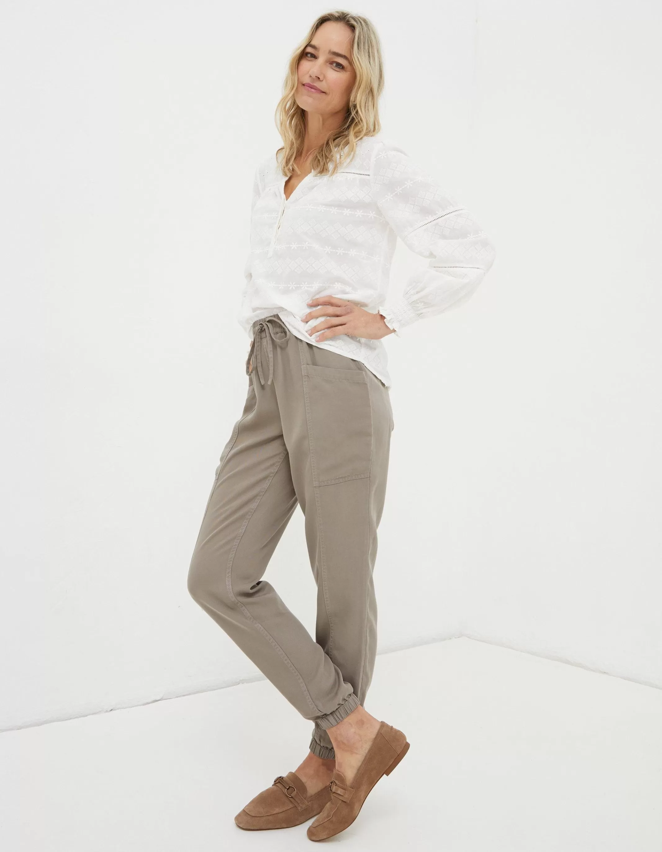 Best Sale FatFace Poppy Embroidered Blouse Ivory