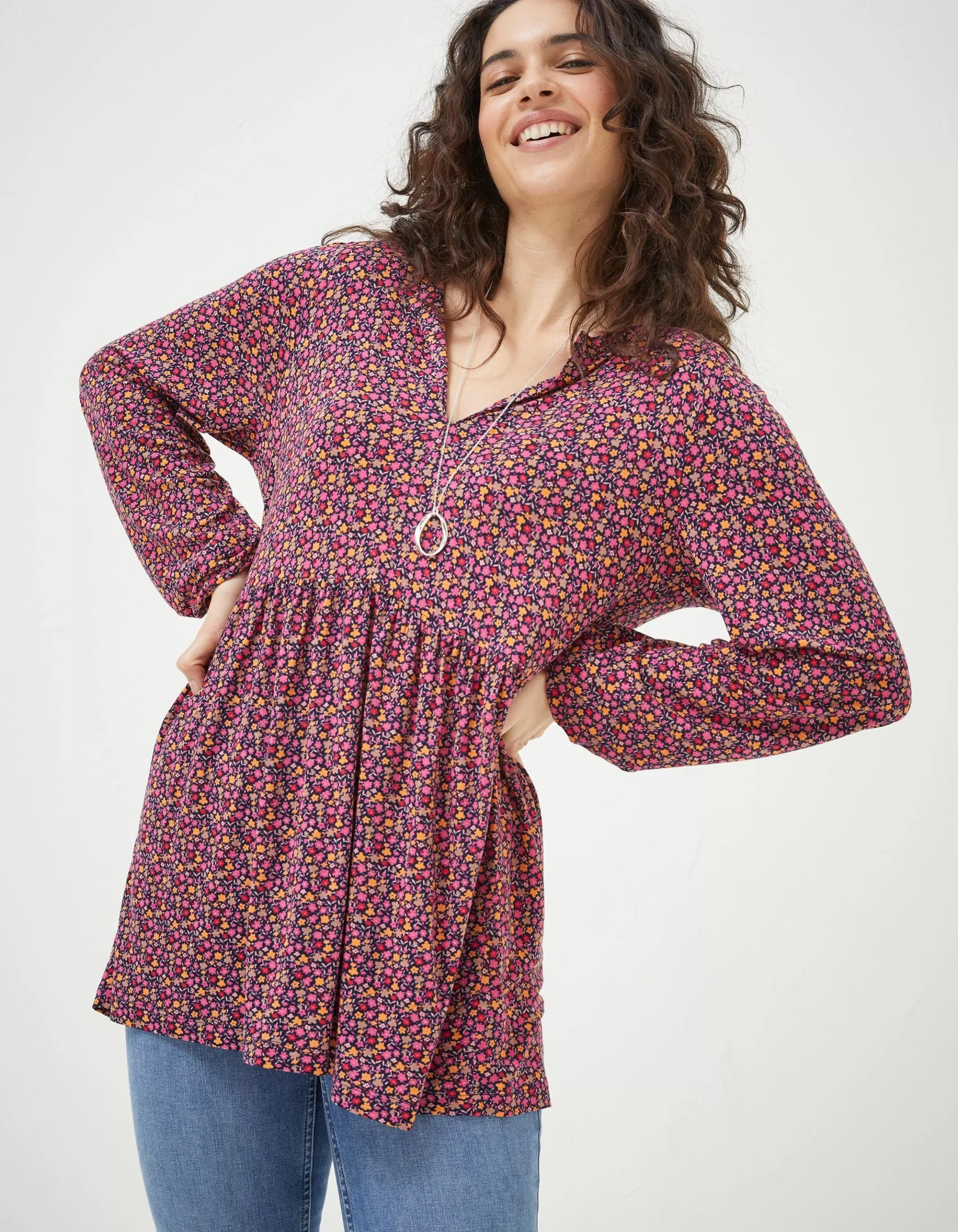 Store FatFace Poppy Retro Ditsy Longline Multi Colour