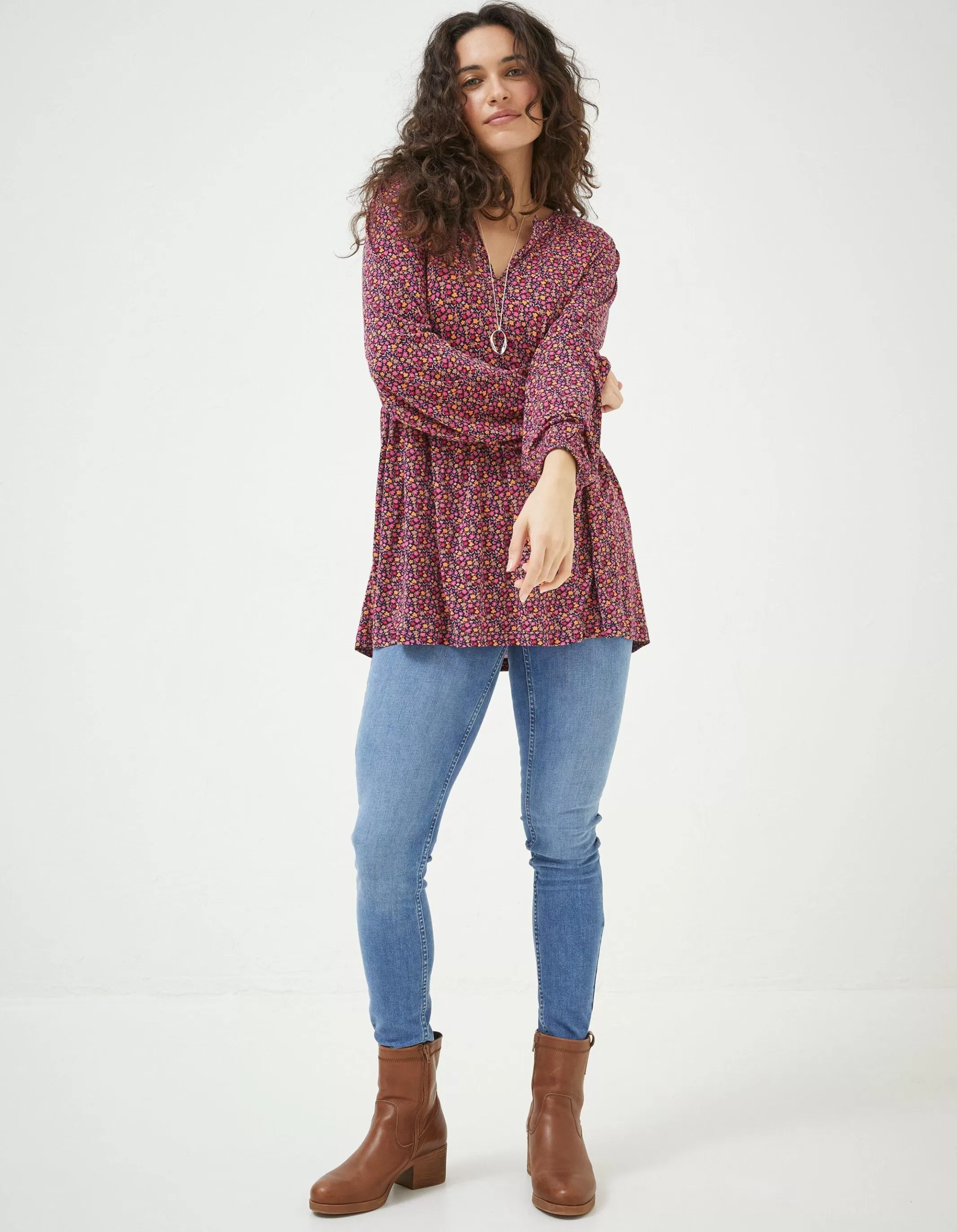 Store FatFace Poppy Retro Ditsy Longline Multi Colour