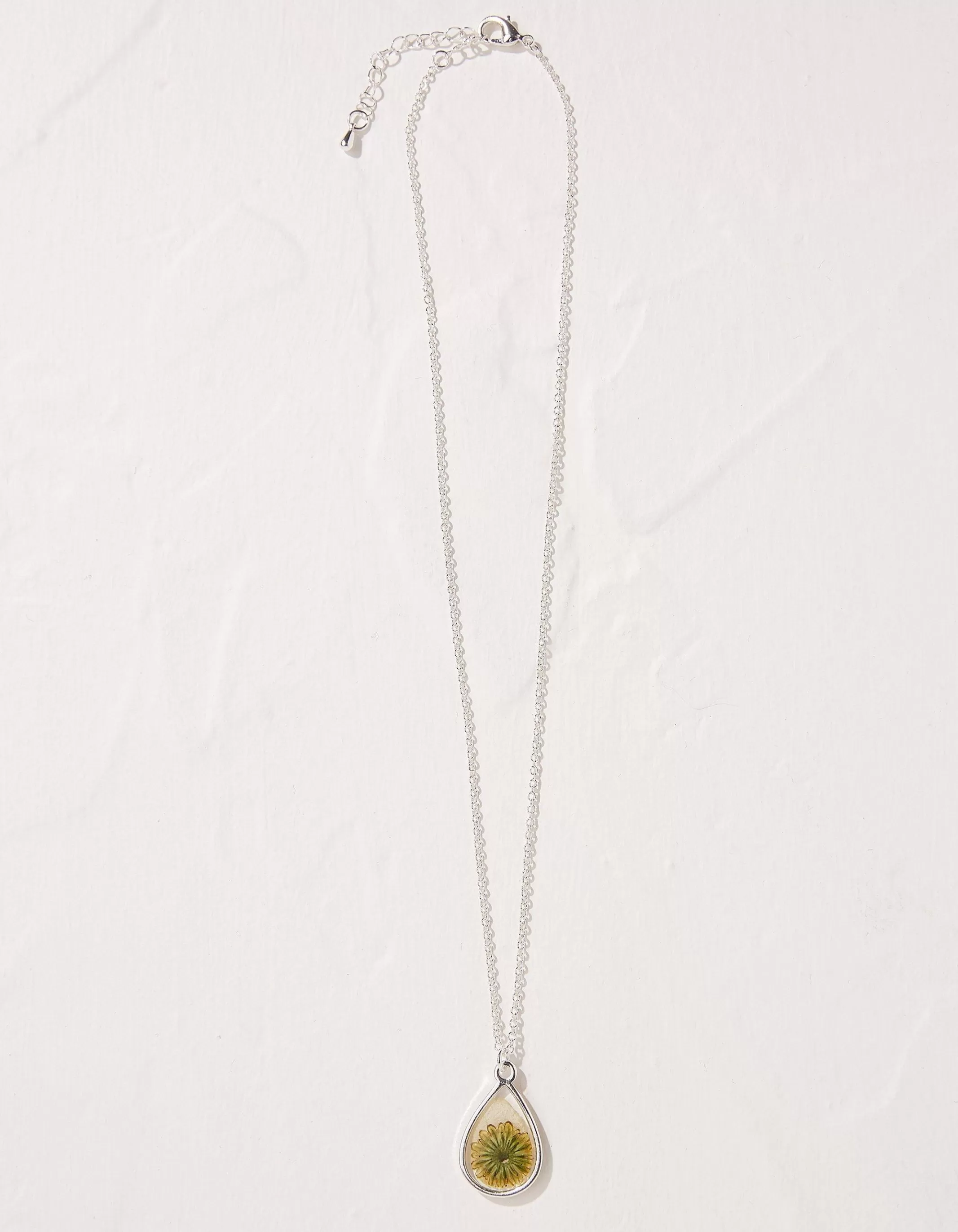 Best Sale FatFace Pressed Daisy Necklace Silver