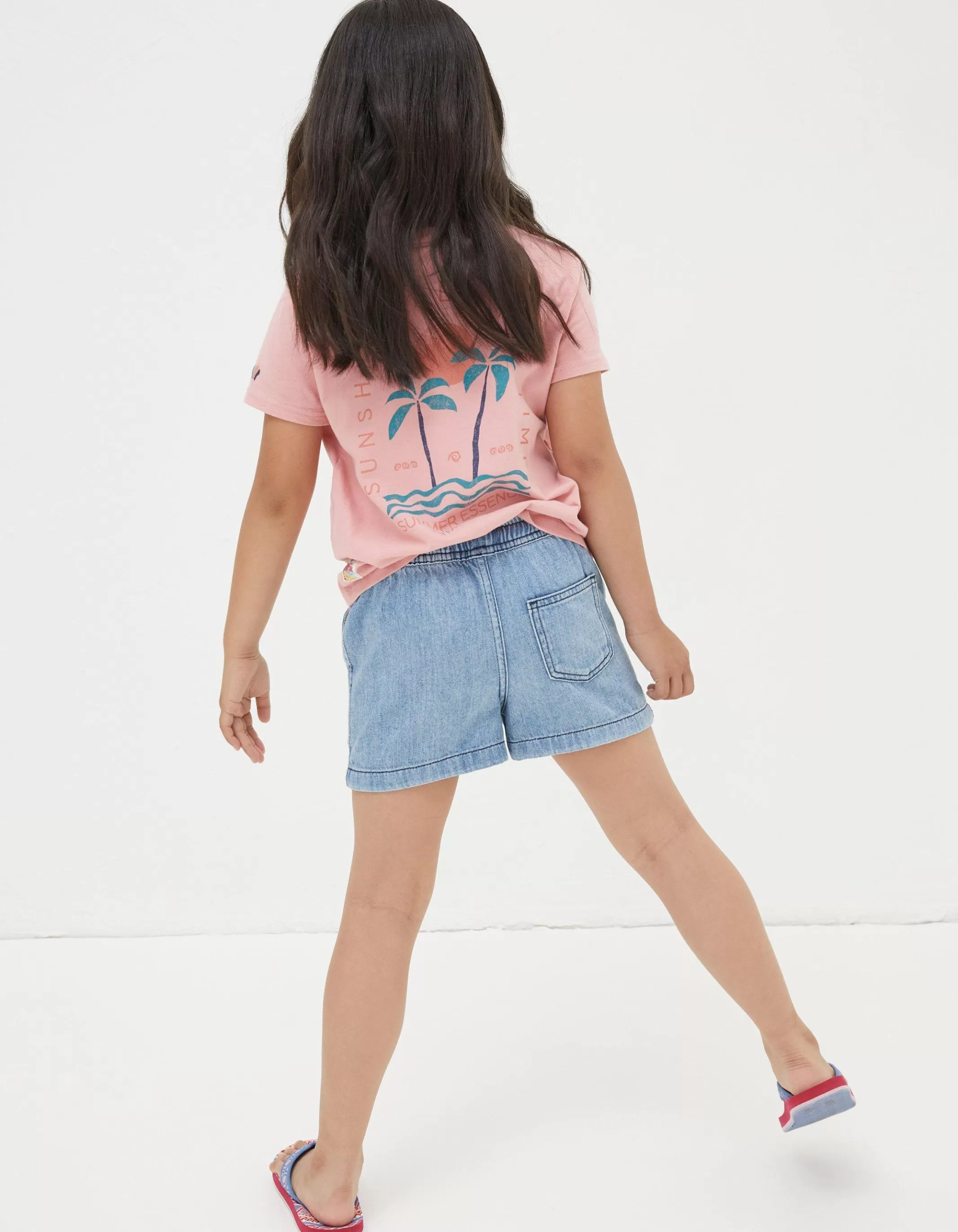 Best FatFace Pull On Denim Shorts Light Denim