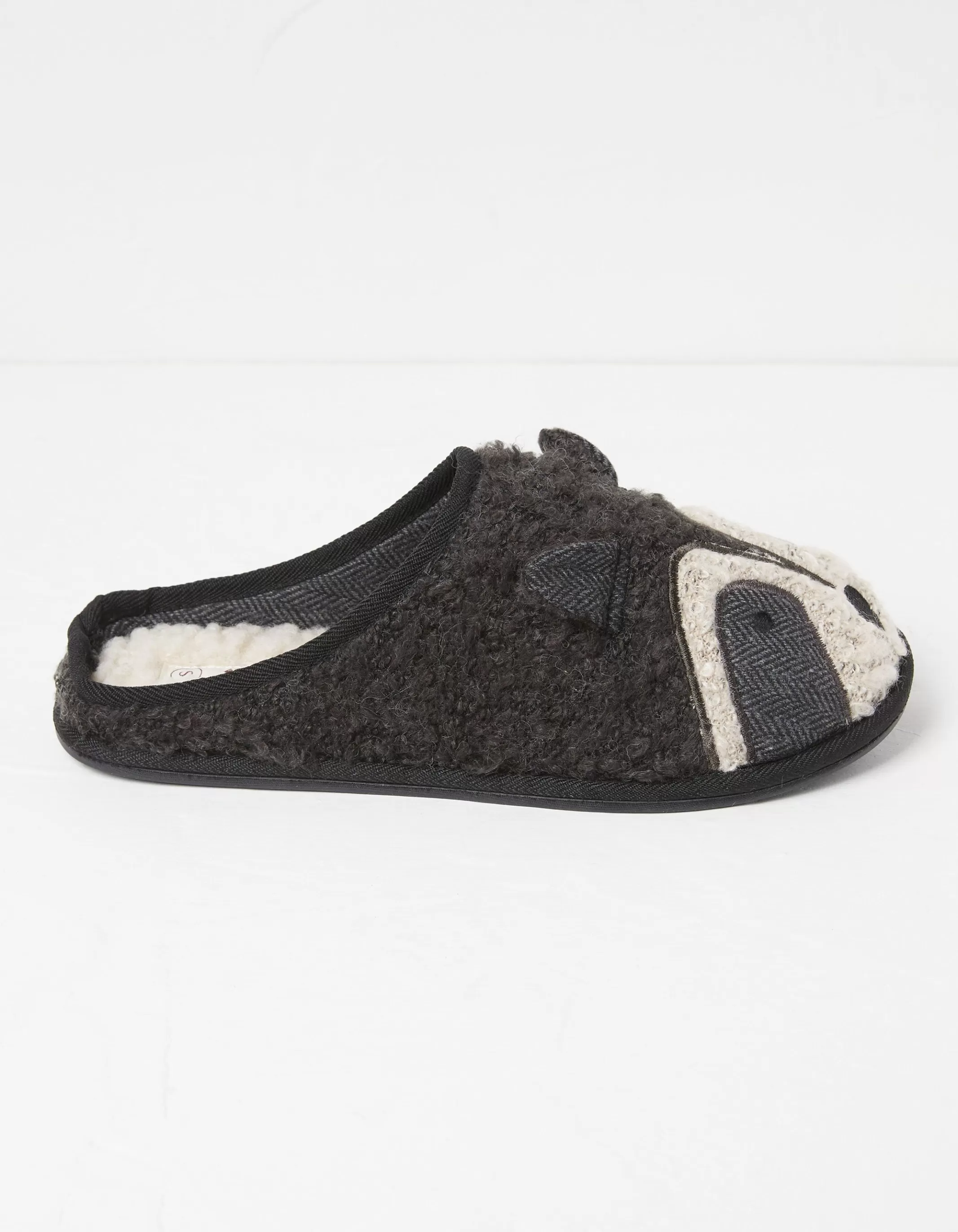 Hot FatFace Ralphie Racoon Slipper Black