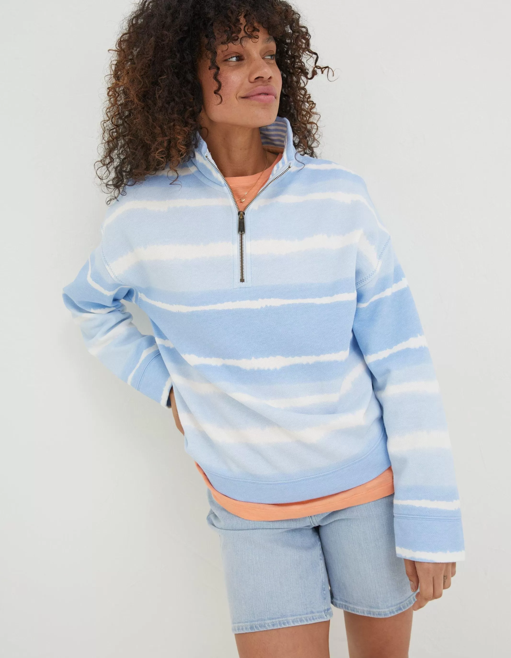 Clearance FatFace Relaxed Tie Dye Airlie Blue