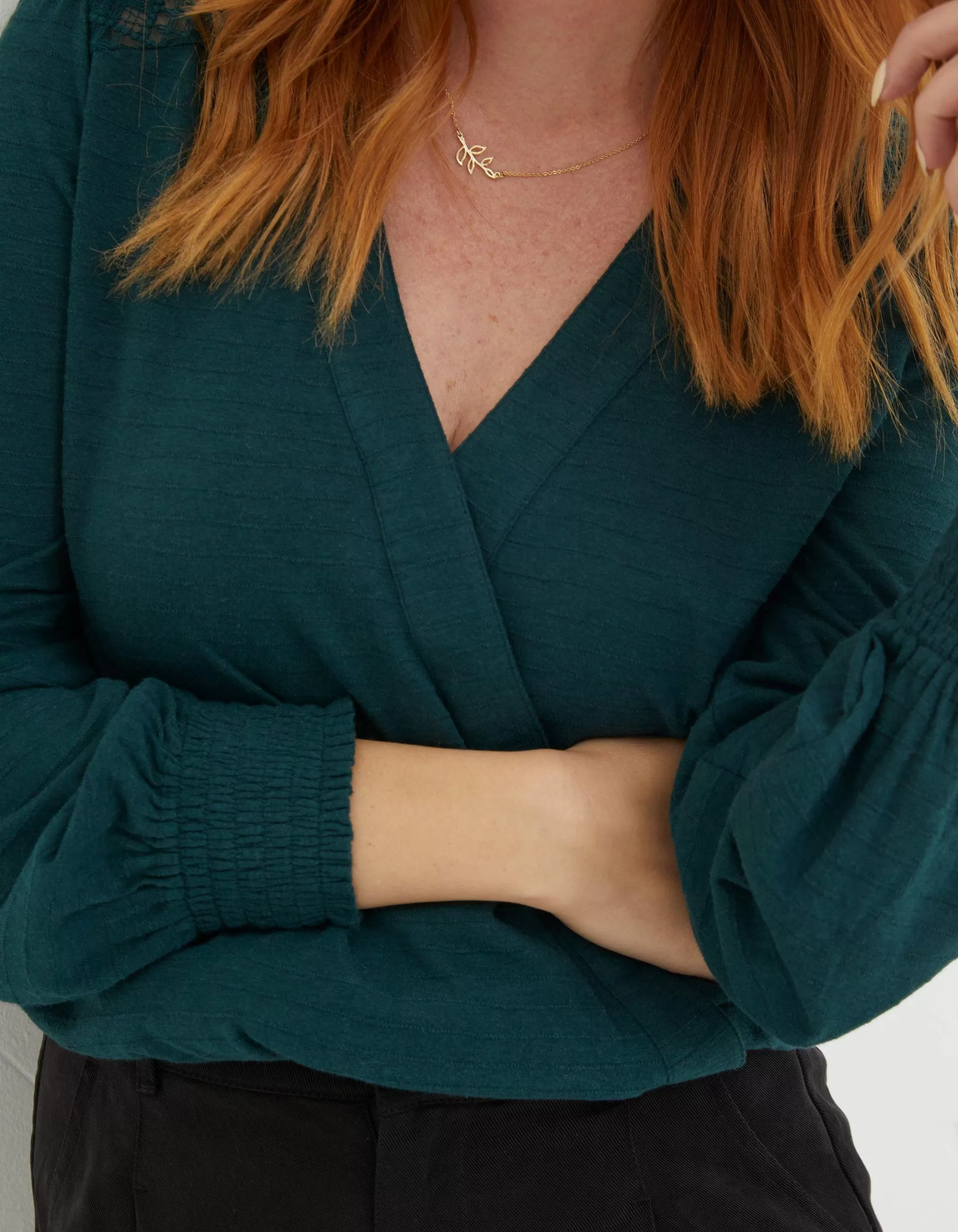 Outlet FatFace Remi Wrap Top Teal Green