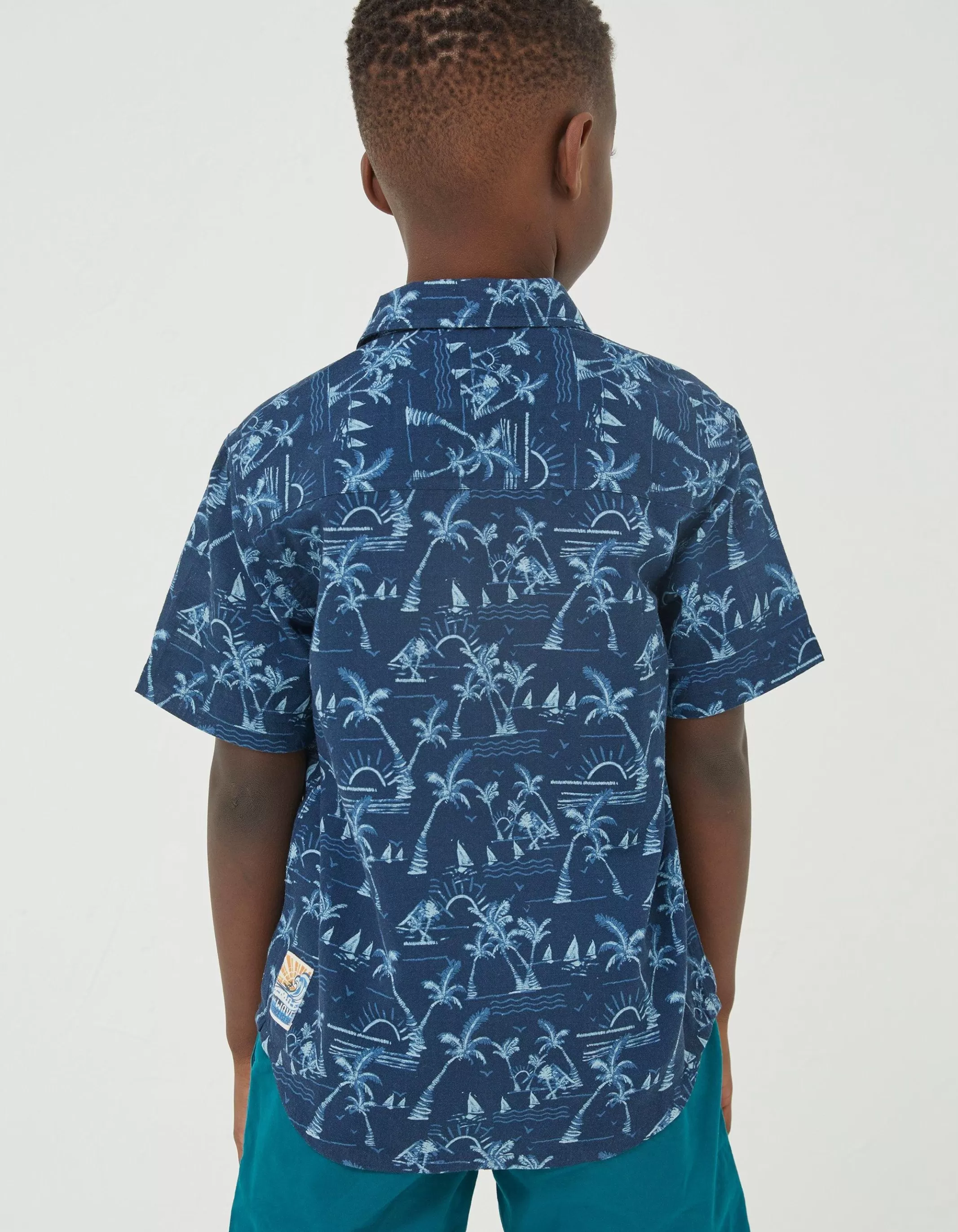 Flash Sale FatFace Resort Printed Shirt Navy