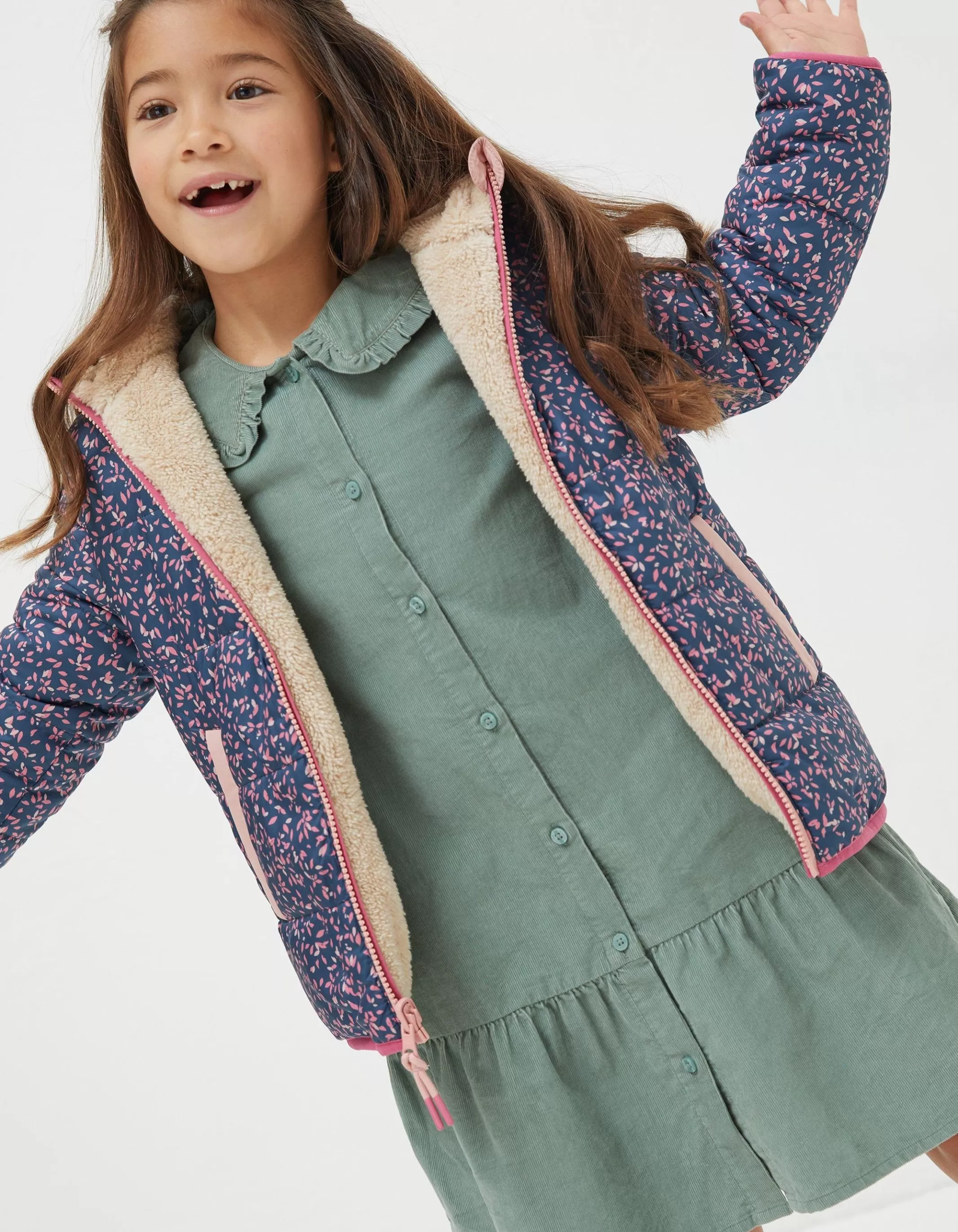 Flash Sale FatFace Reversible Floral Print Jacket Natural