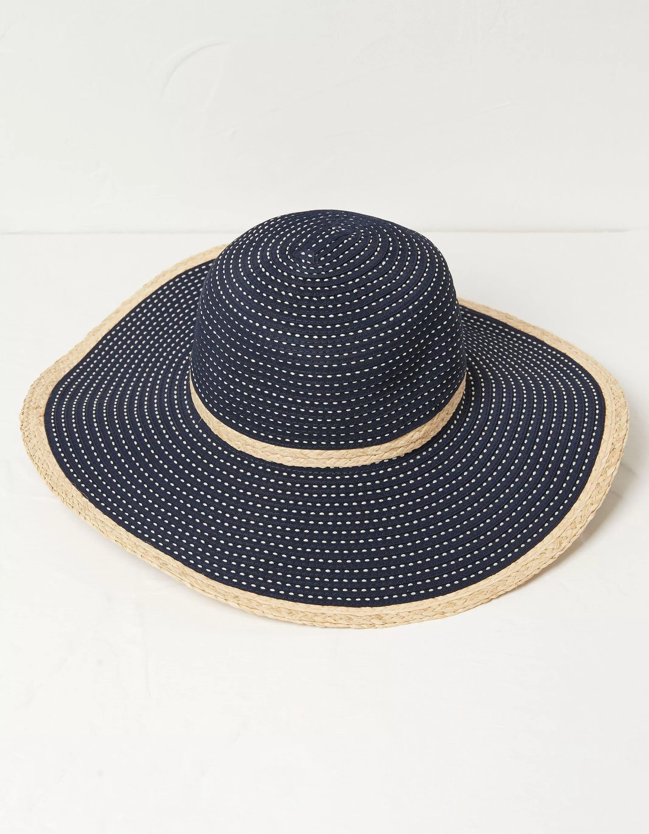 Best Sale FatFace Ribbon Floppy Sun Hat Navy