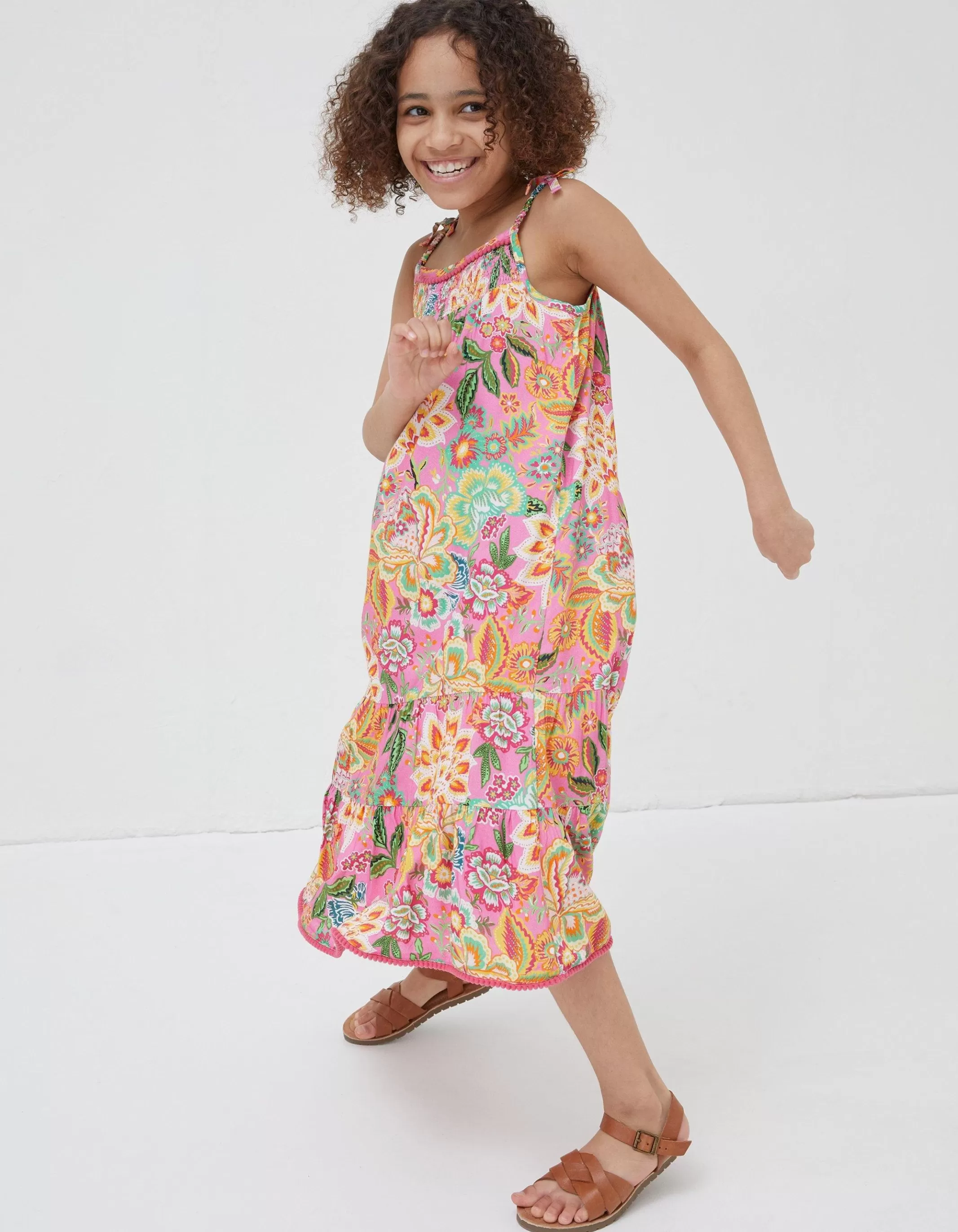 Discount FatFace Rosa Floral Print Dress Pink