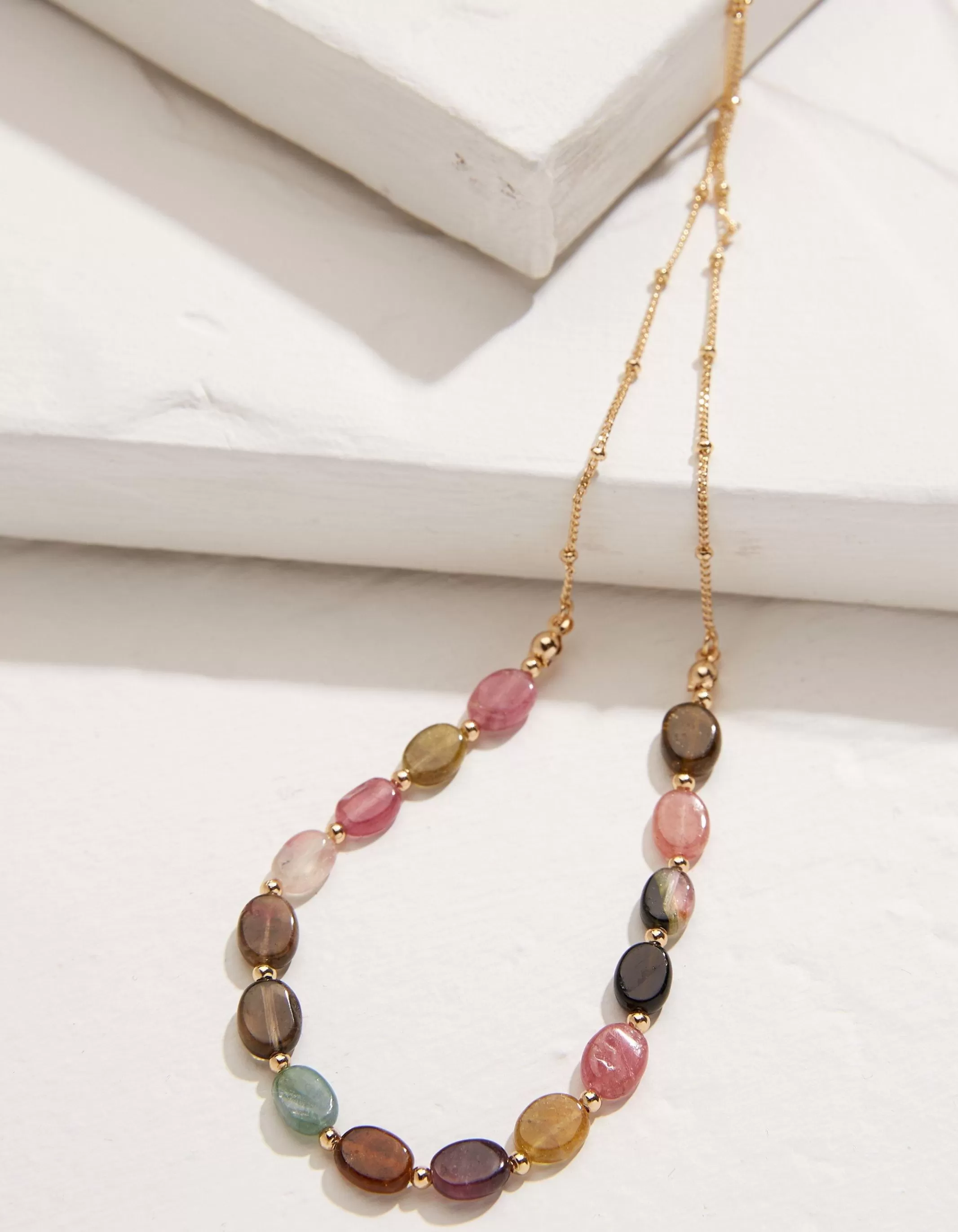 Sale FatFace Round Stone Necklace Multi