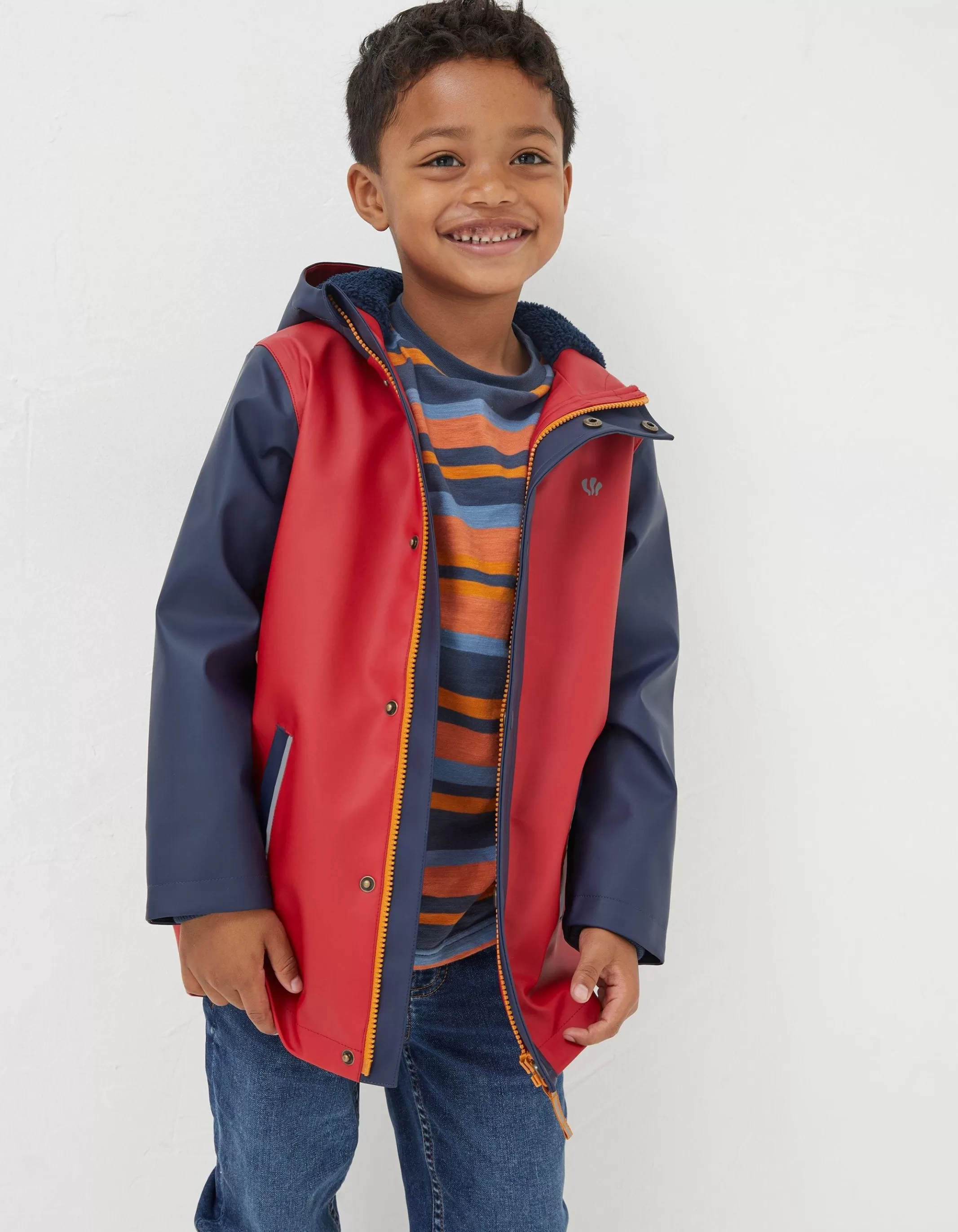 Store FatFace Rubberised Waterproof Jacket Navy