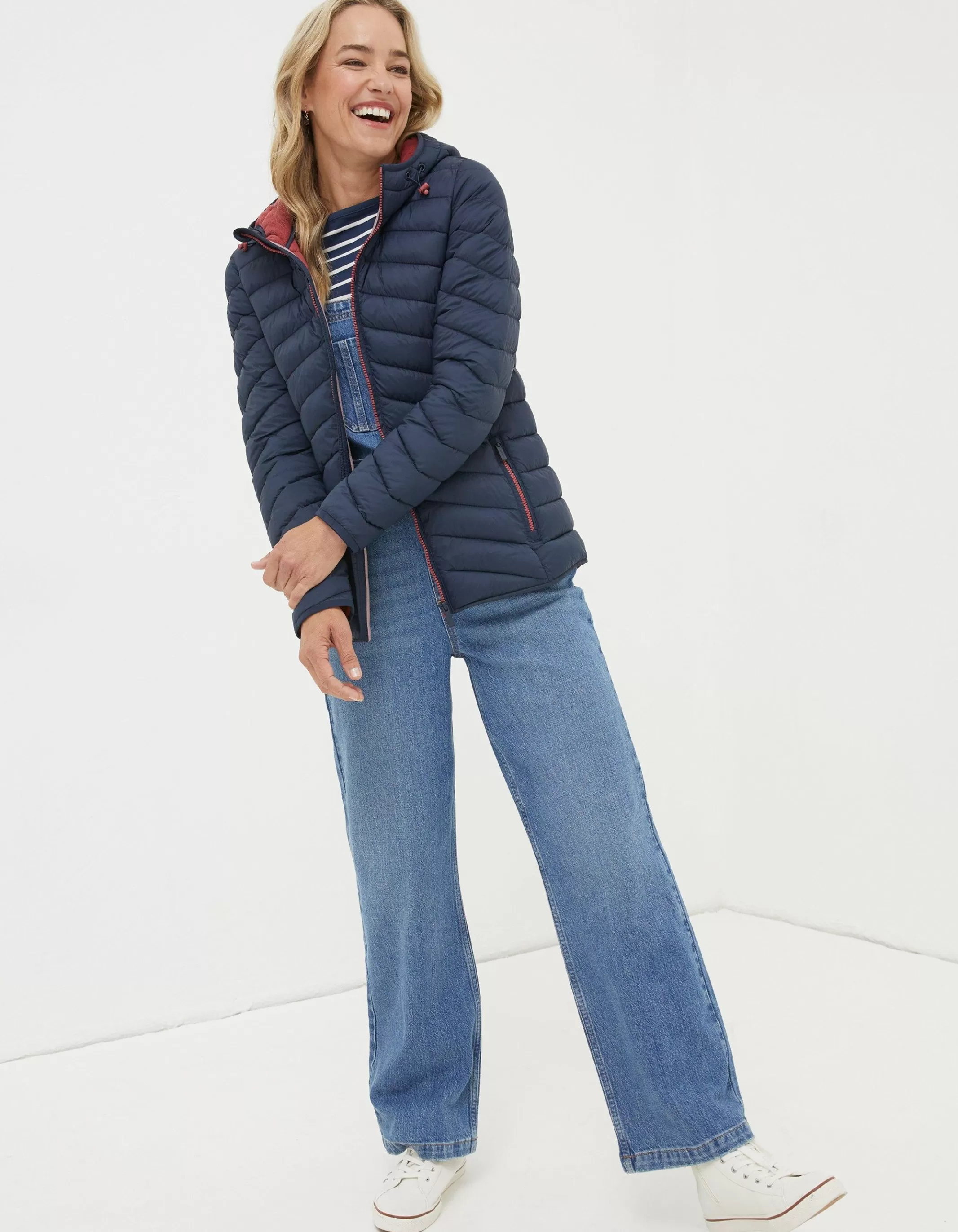 Discount FatFace Ruby Lightweight Puffer Jacket Navy