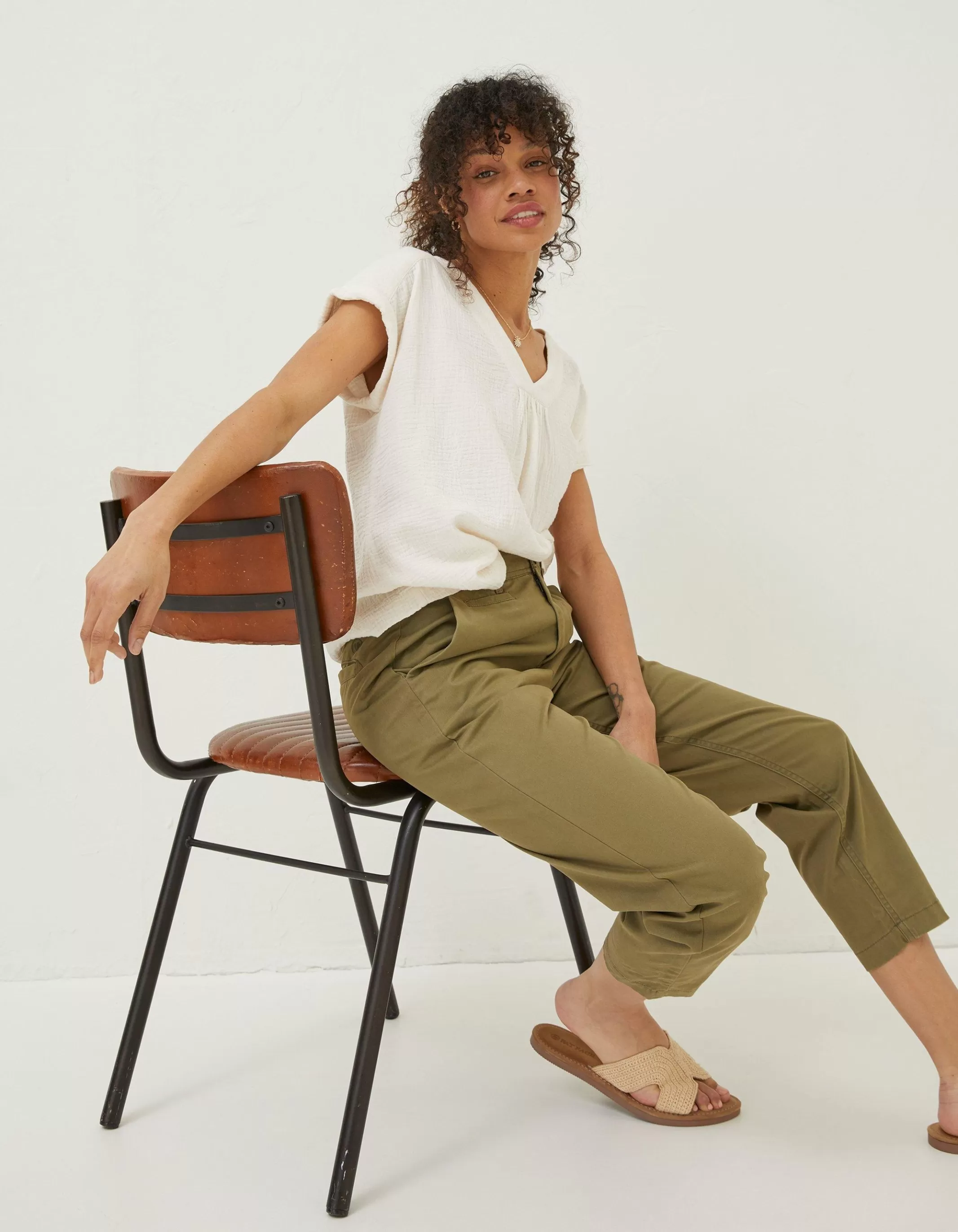 Hot FatFace Rye Chinos Khaki Green