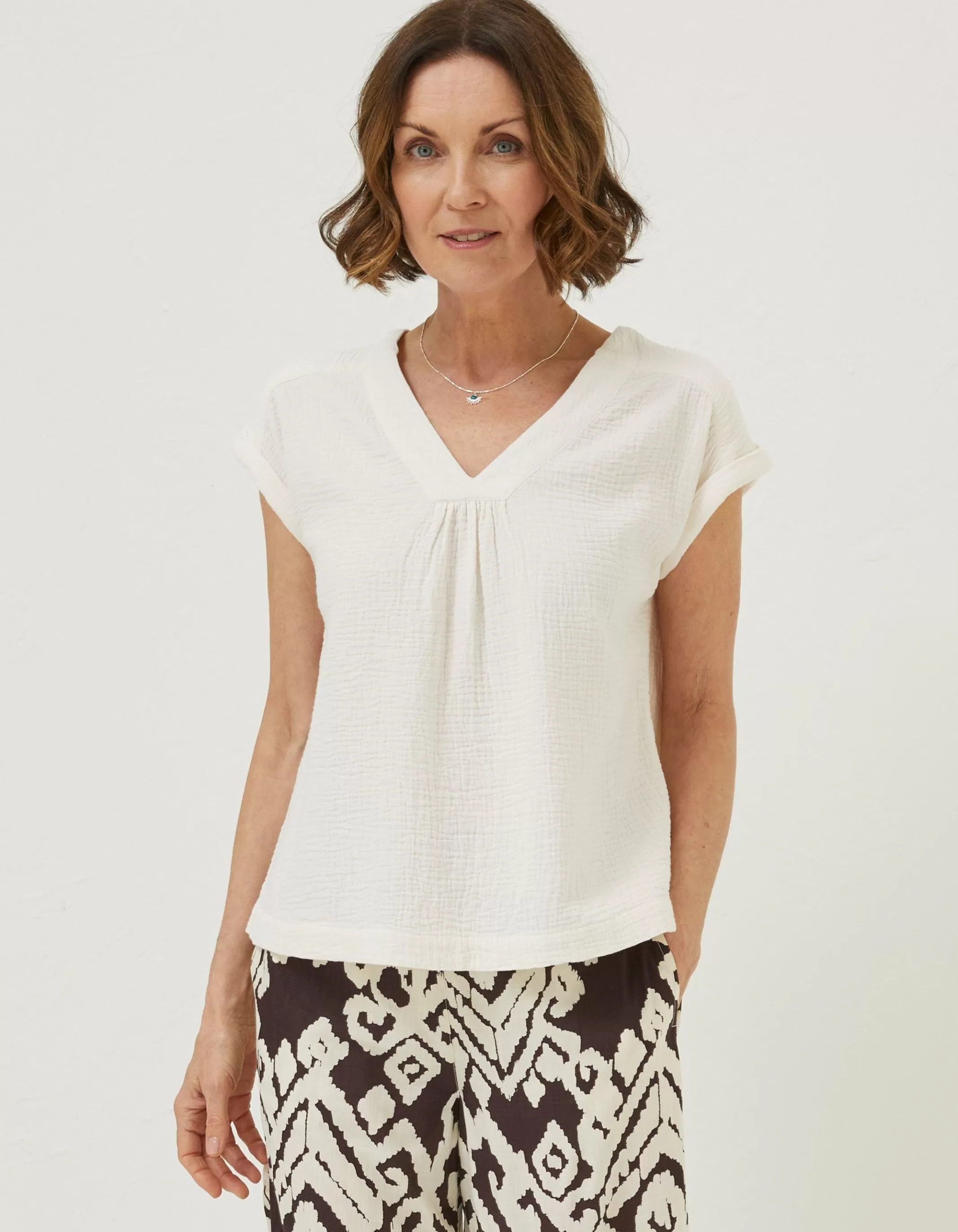 Shop FatFace Sadie Blouse Ivory