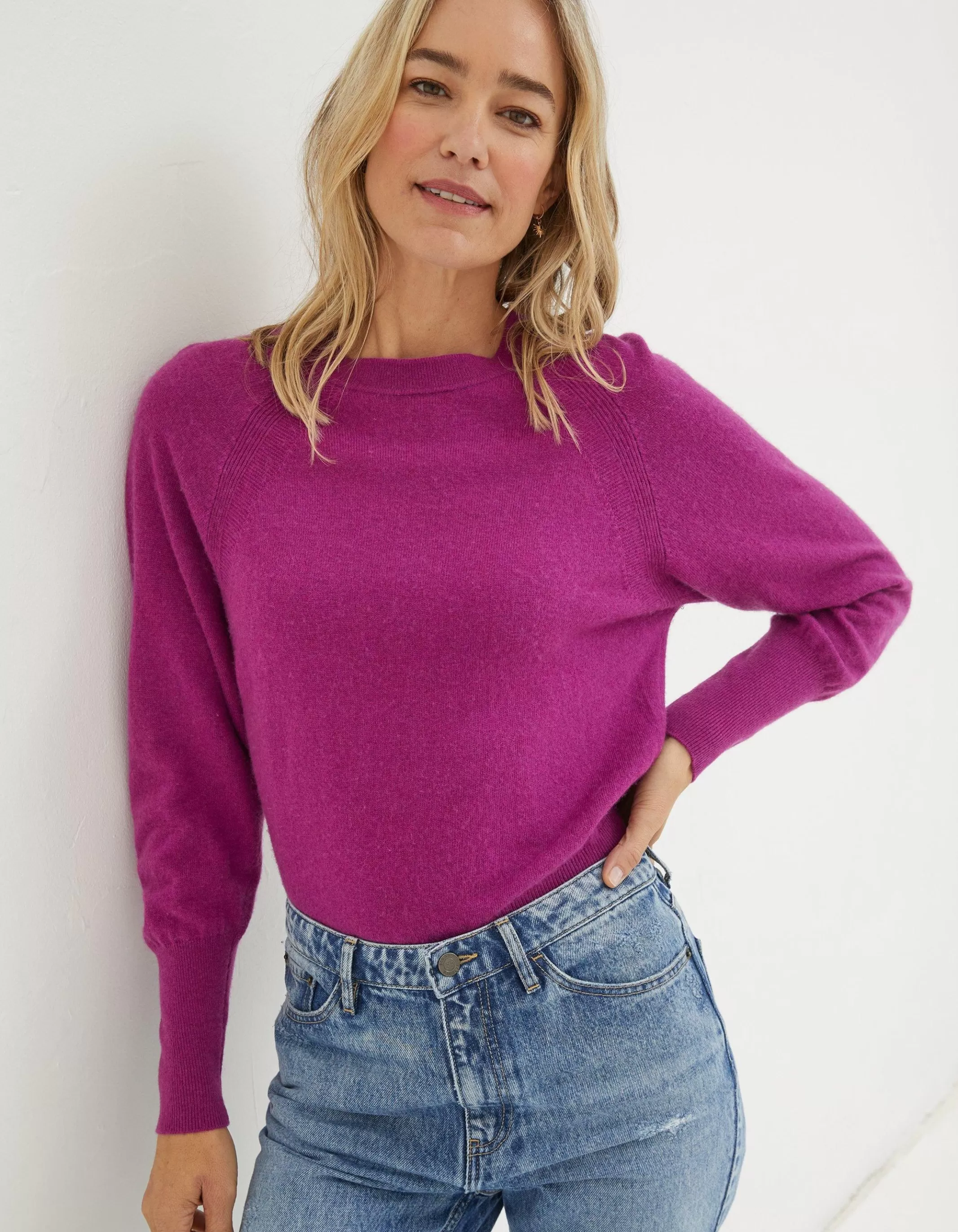 Sale FatFace Sara Crew Jumper Pink