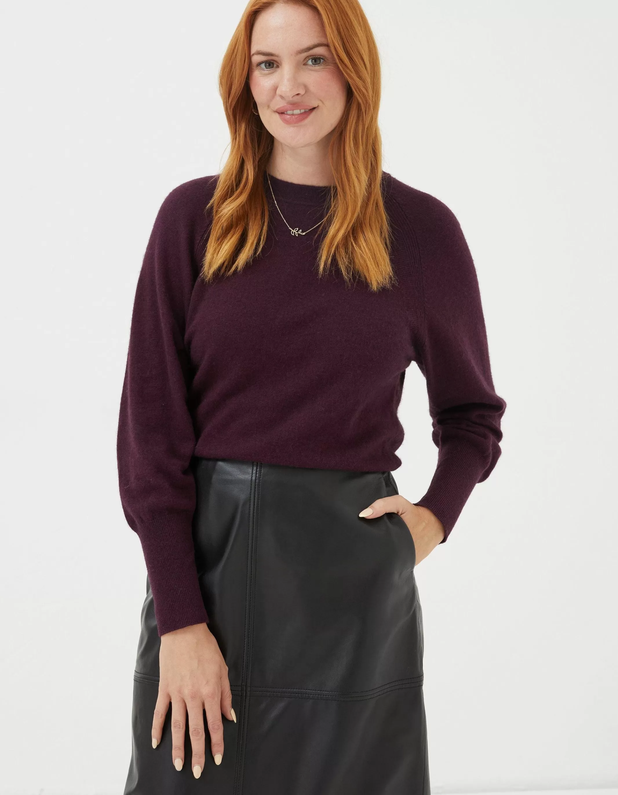 Best FatFace Sara Crew Jumper Plum