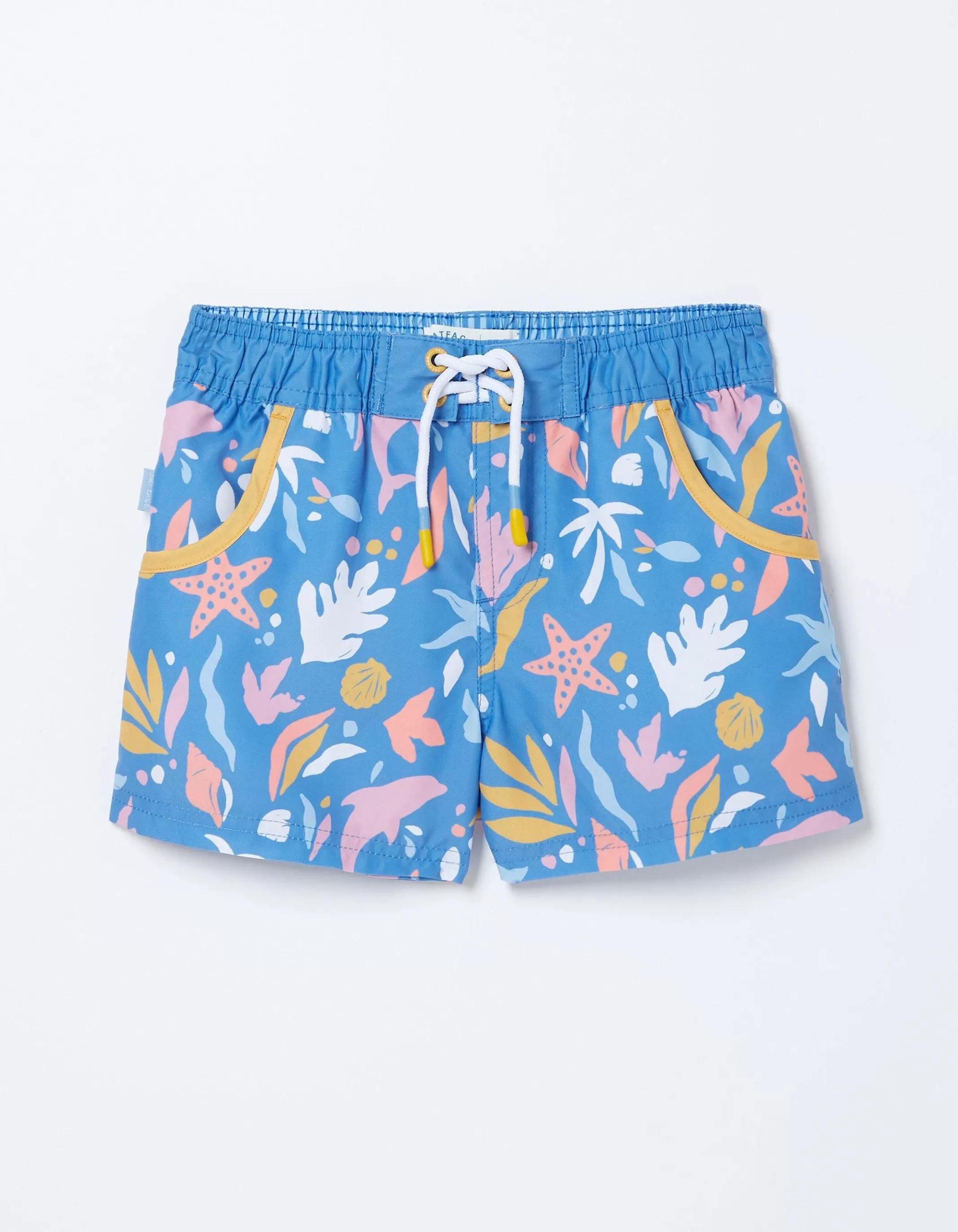 Hot FatFace Sea Scape Swim Shorts Bright Blue