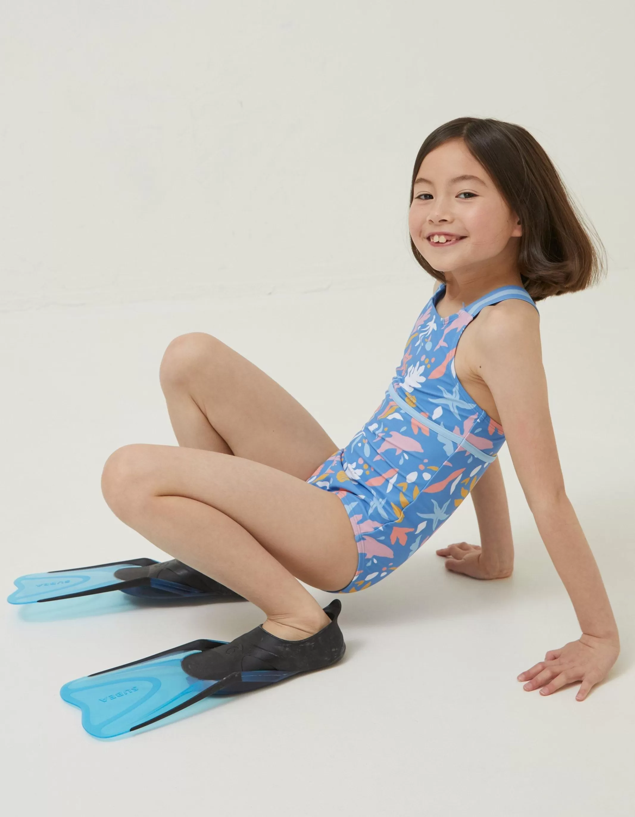 Sale FatFace Sea Scape Swimsuit Bright Blue