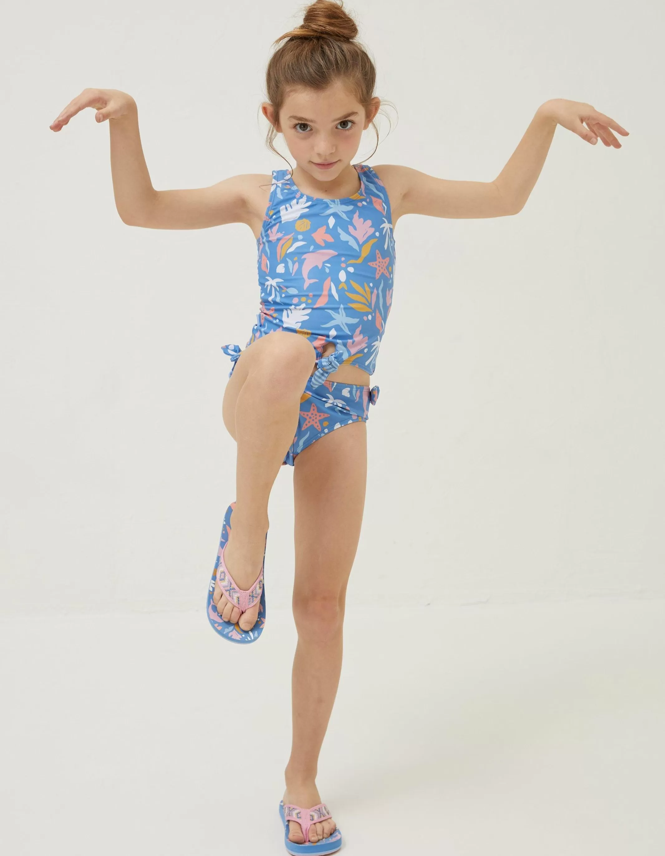New FatFace Sea Scape Tankini Bright Blue