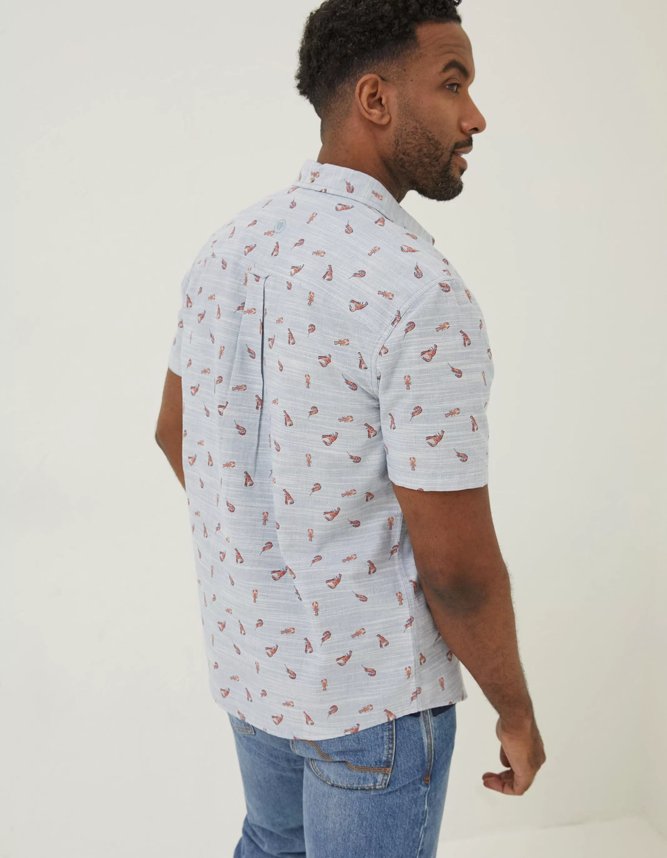 Store FatFace Seafood Print Shirt Blue