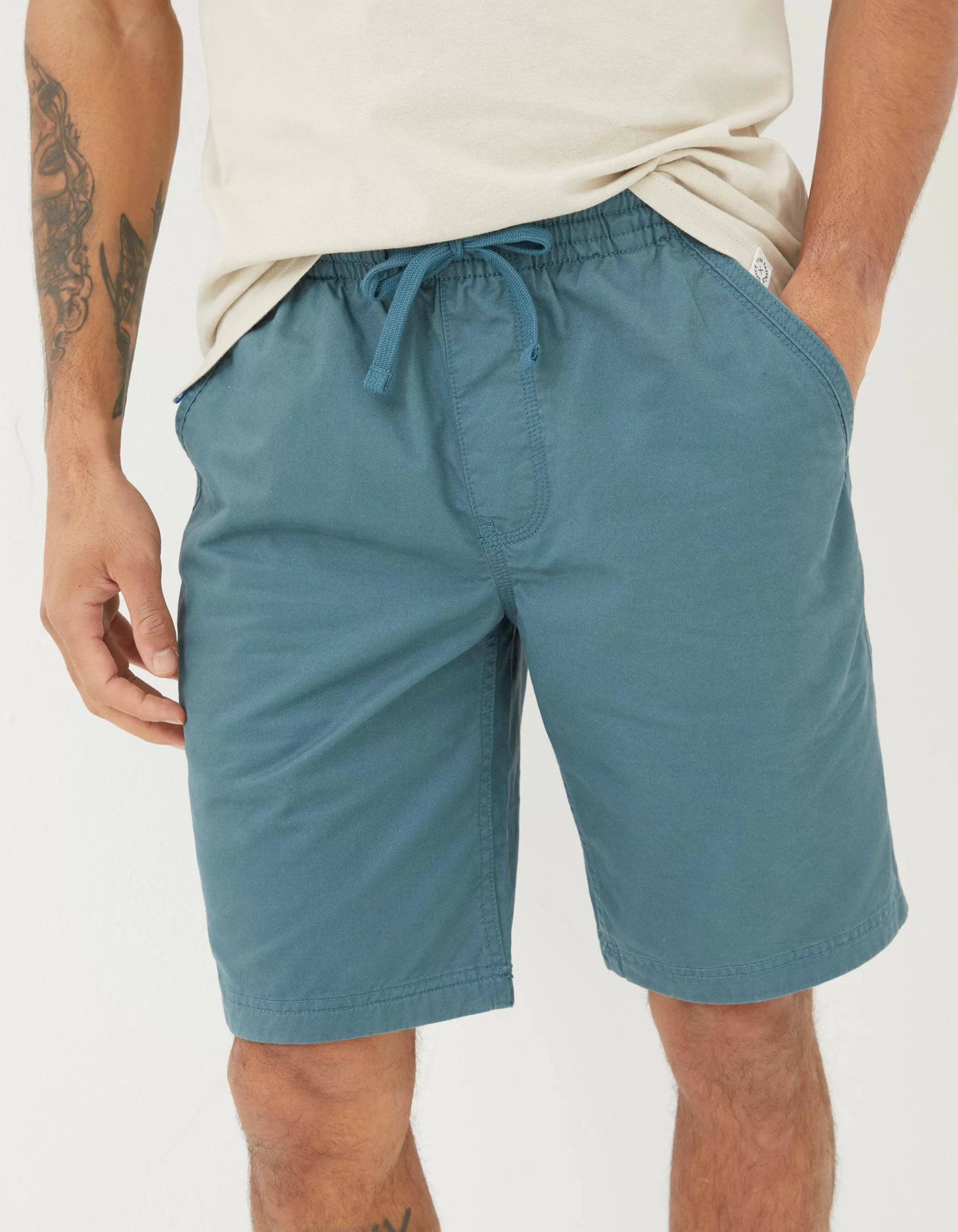 Cheap FatFace Seaton Pull On Shorts Dark Teal Green