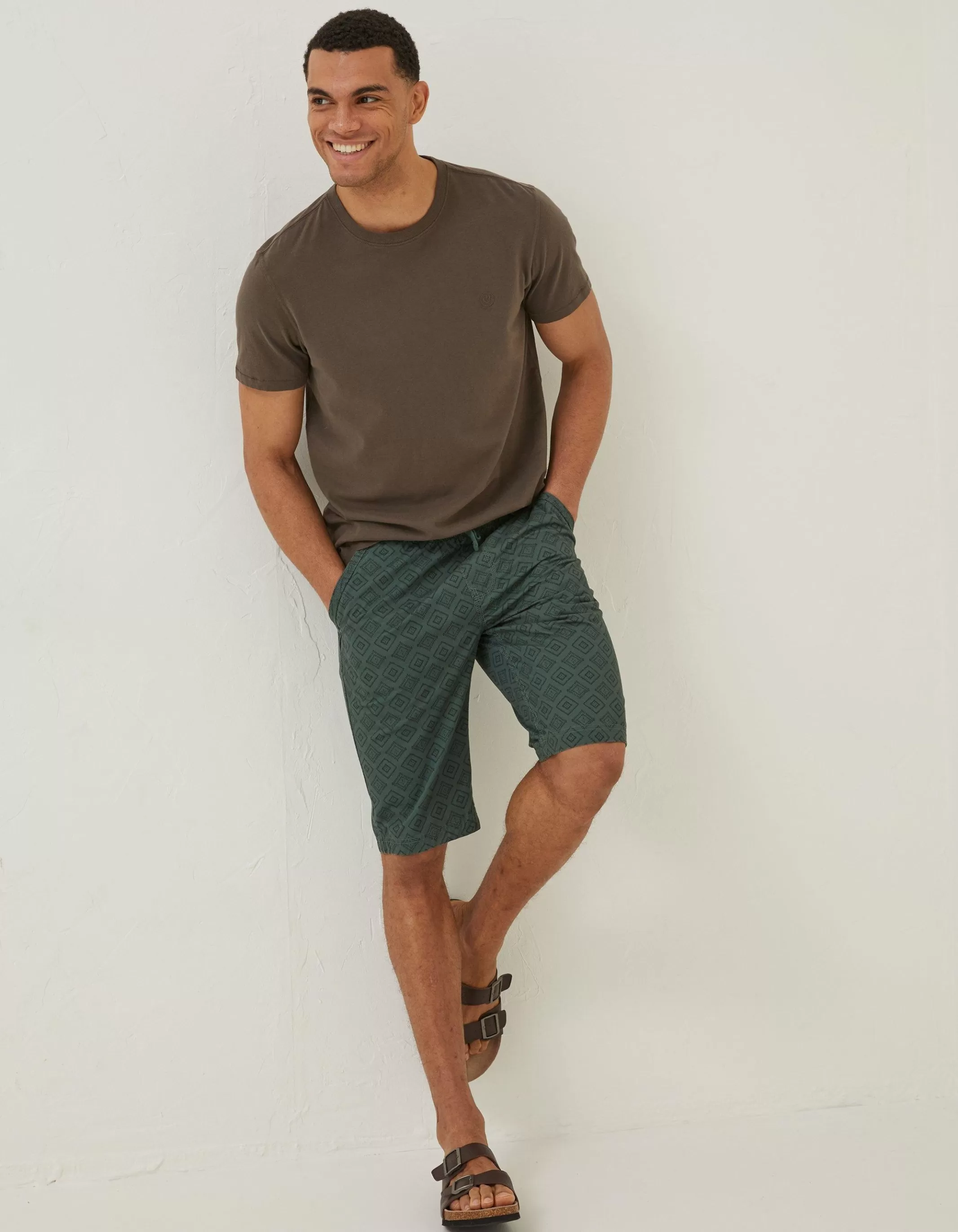 Online FatFace Seaton Tile Print Shorts Emerald Green